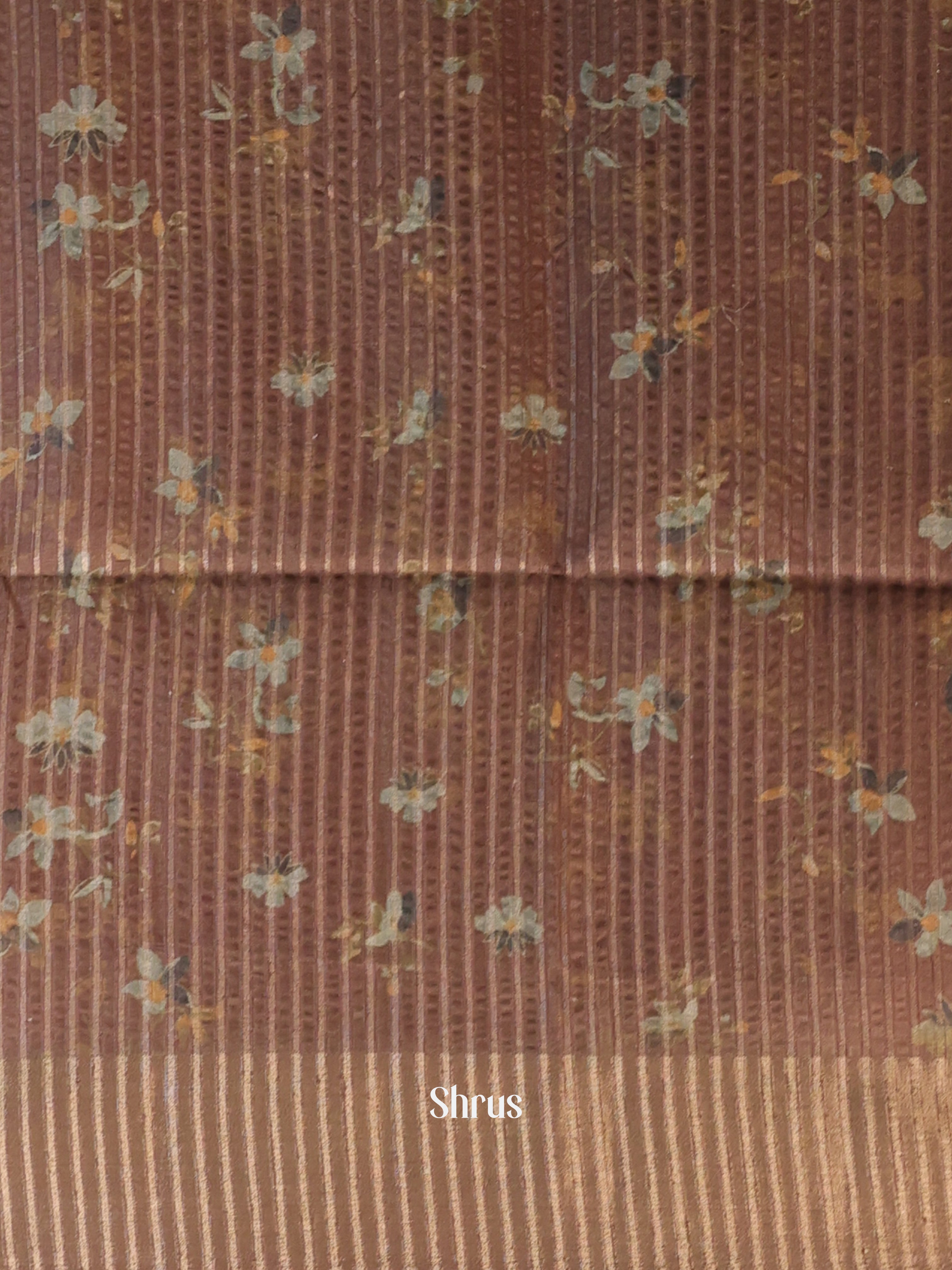 Brown - Moonga Saree - Shop on Shrus.com