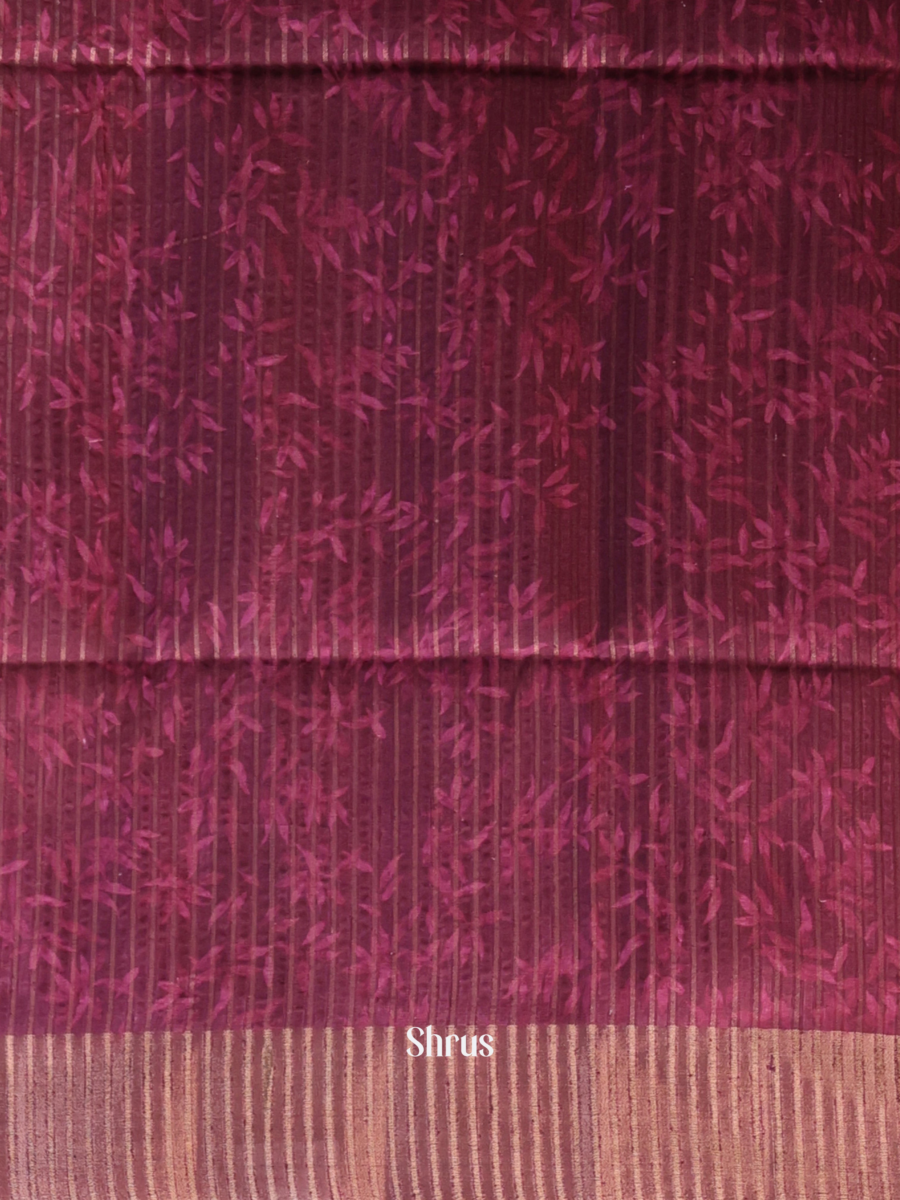 Maroon - Moonga Saree - Shop on Shrus.com
