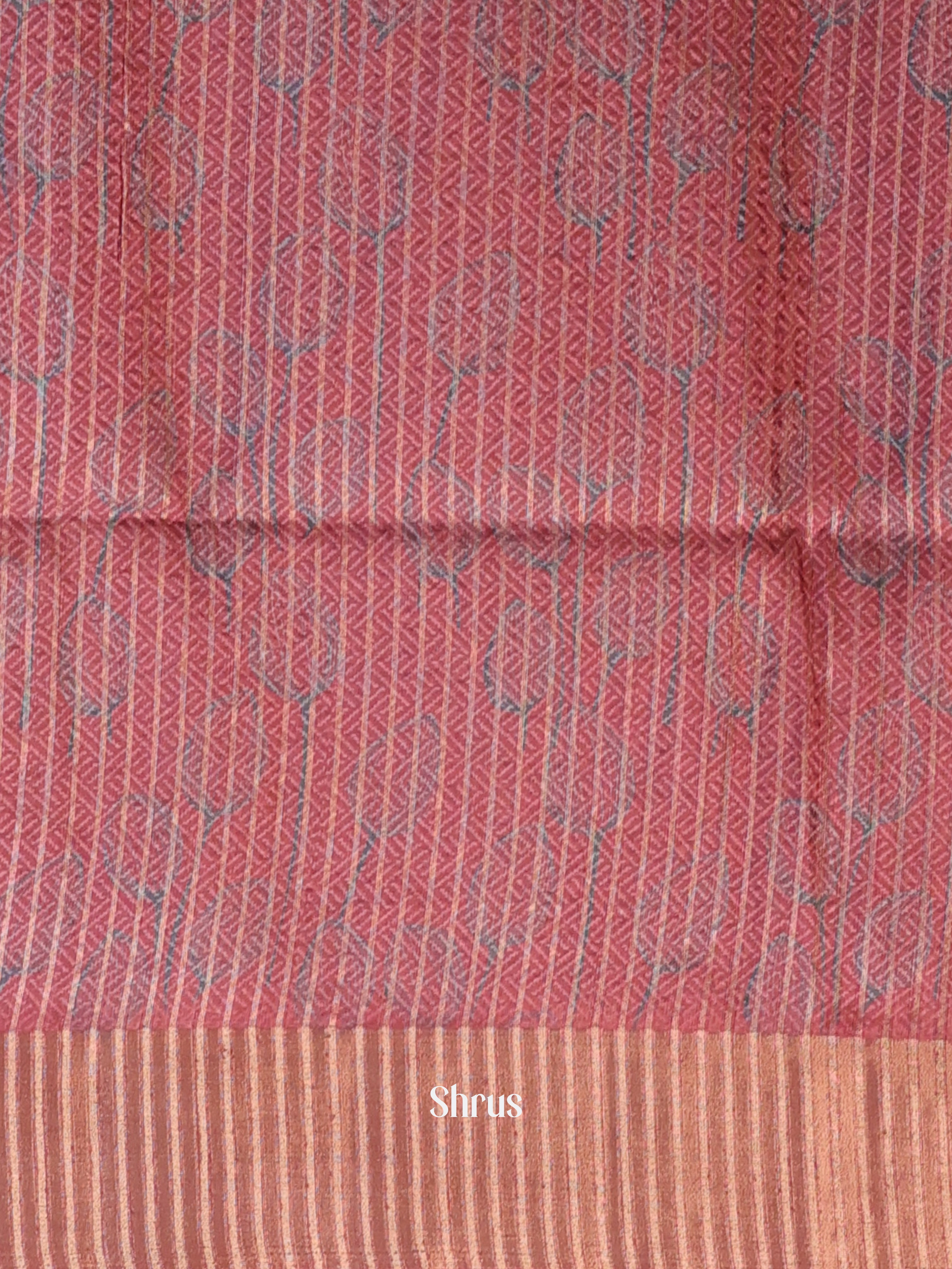 Maroon - Moonga Saree - Shop on Shrus.com