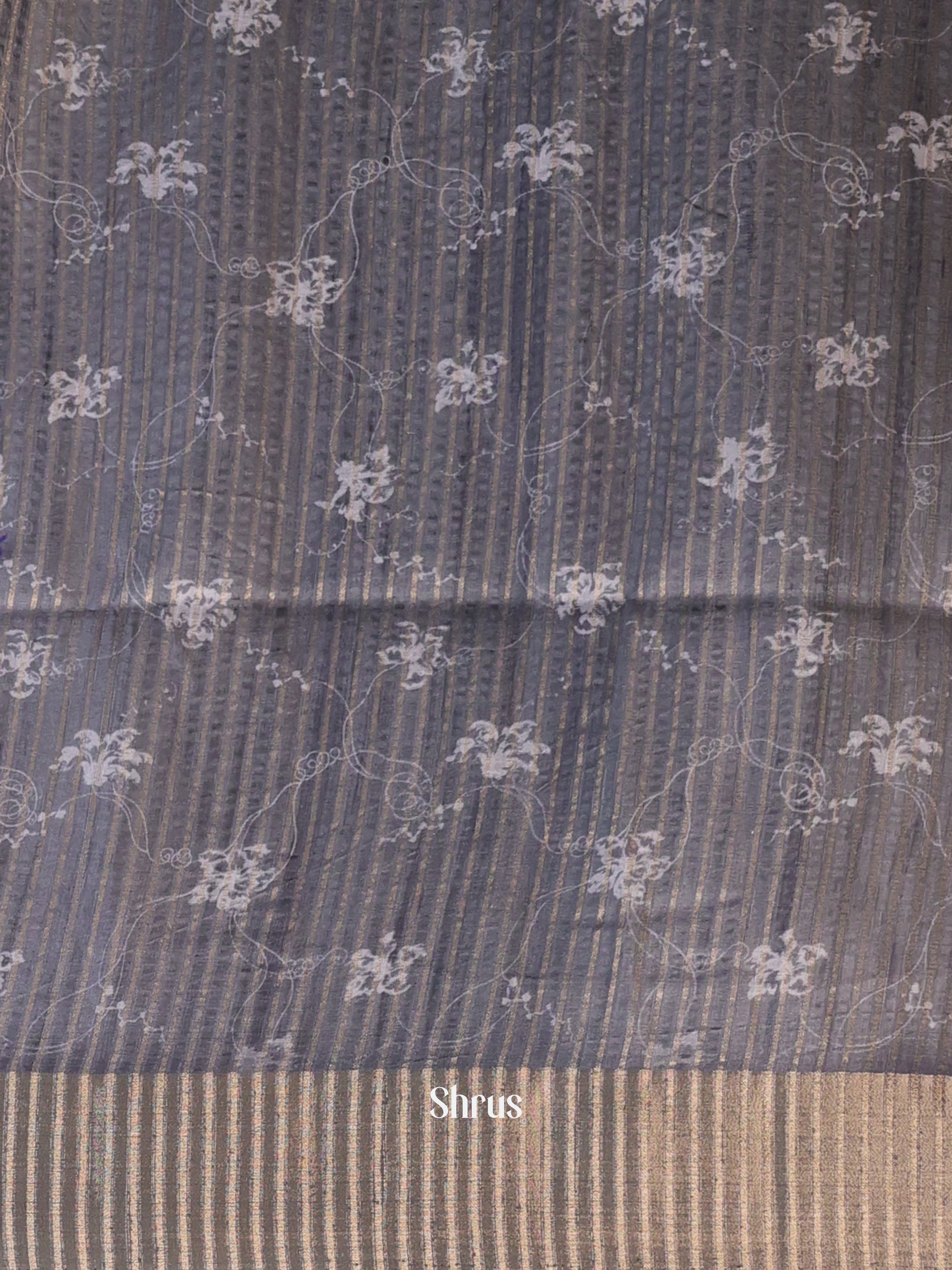 Grey - Moonga Saree - Shop on Shrus.com