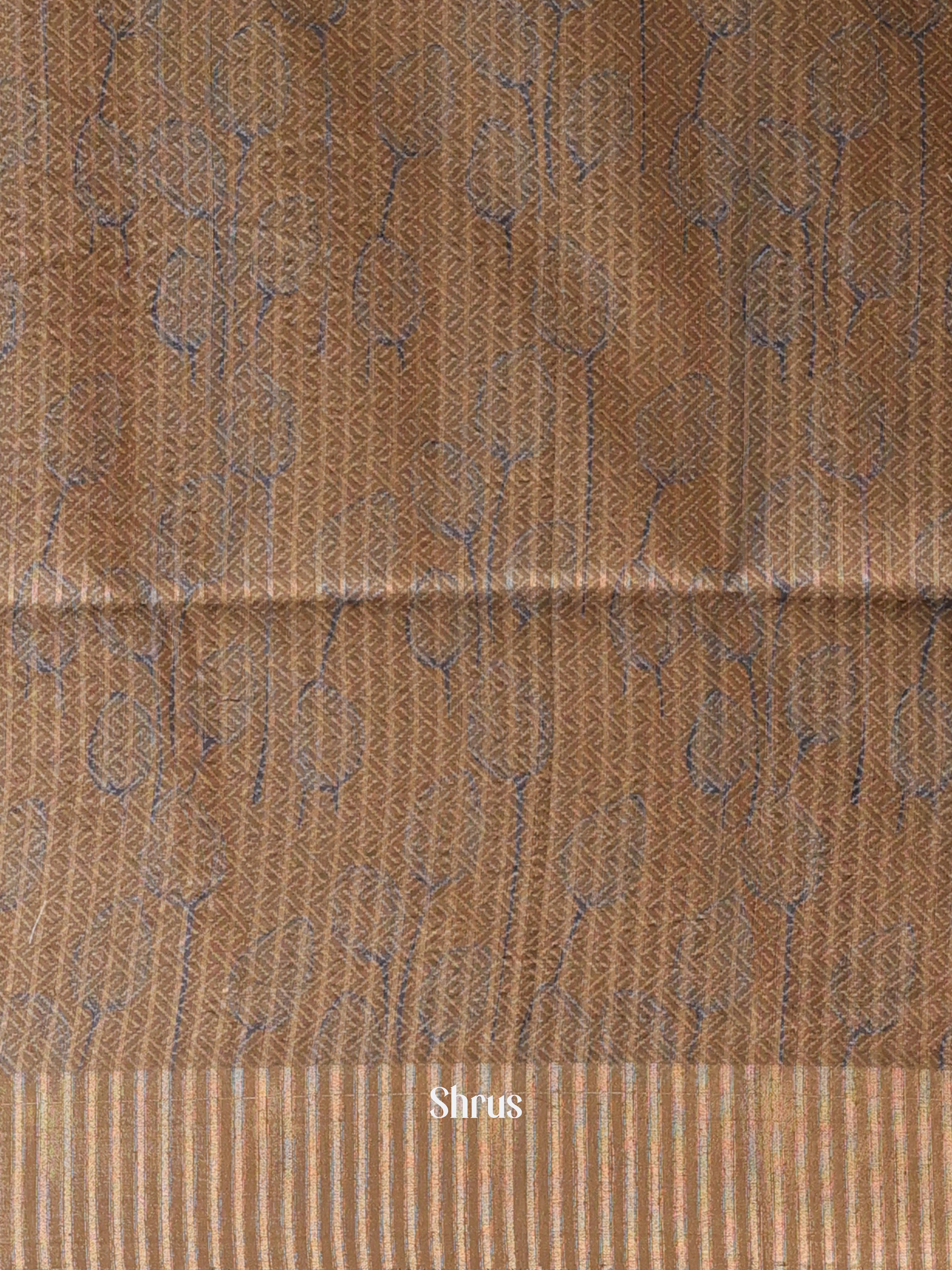 Lite Brown - Moonga Saree - Shop on Shrus.com