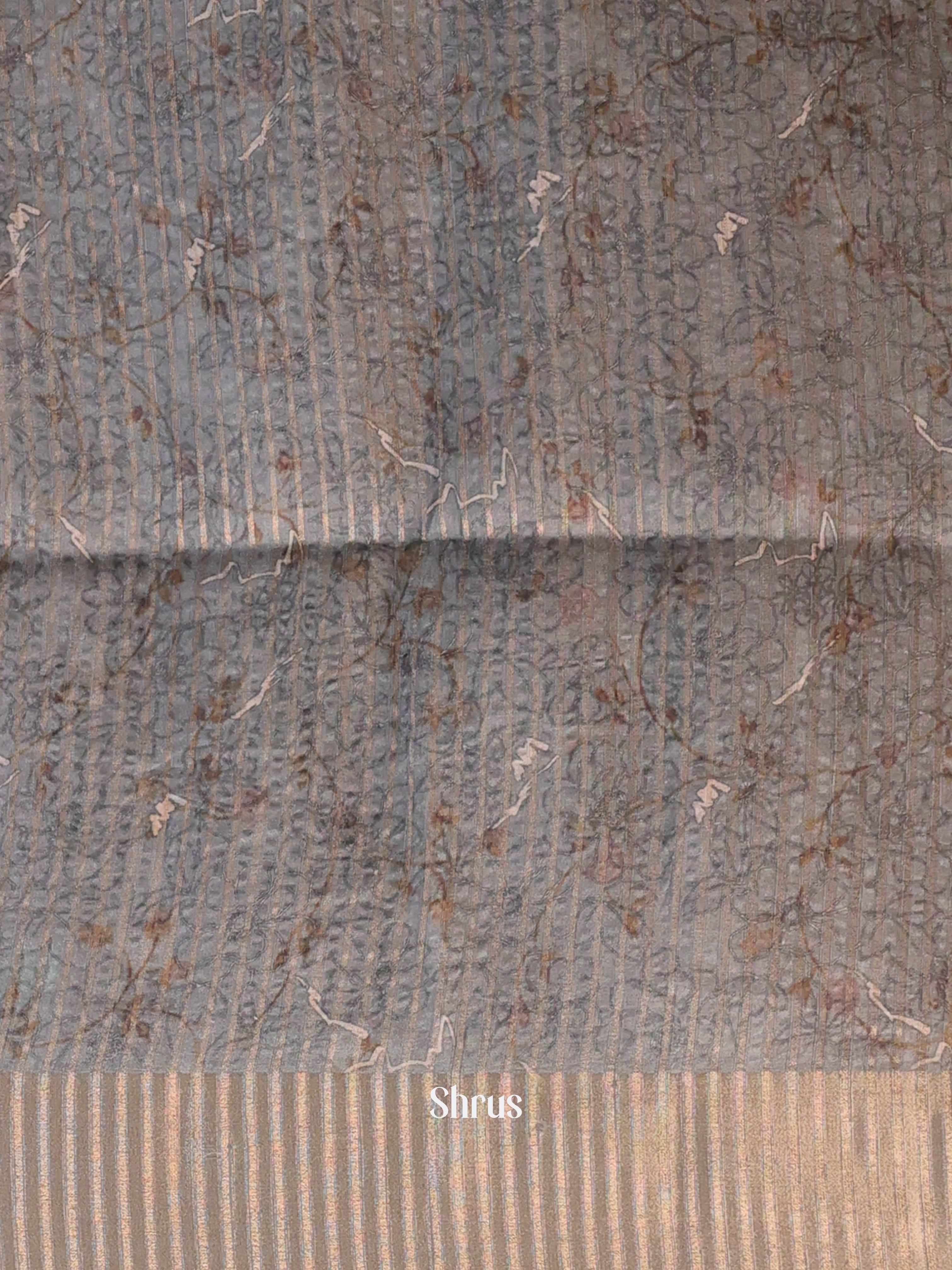 Grey - Moonga Saree - Shop on Shrus.com