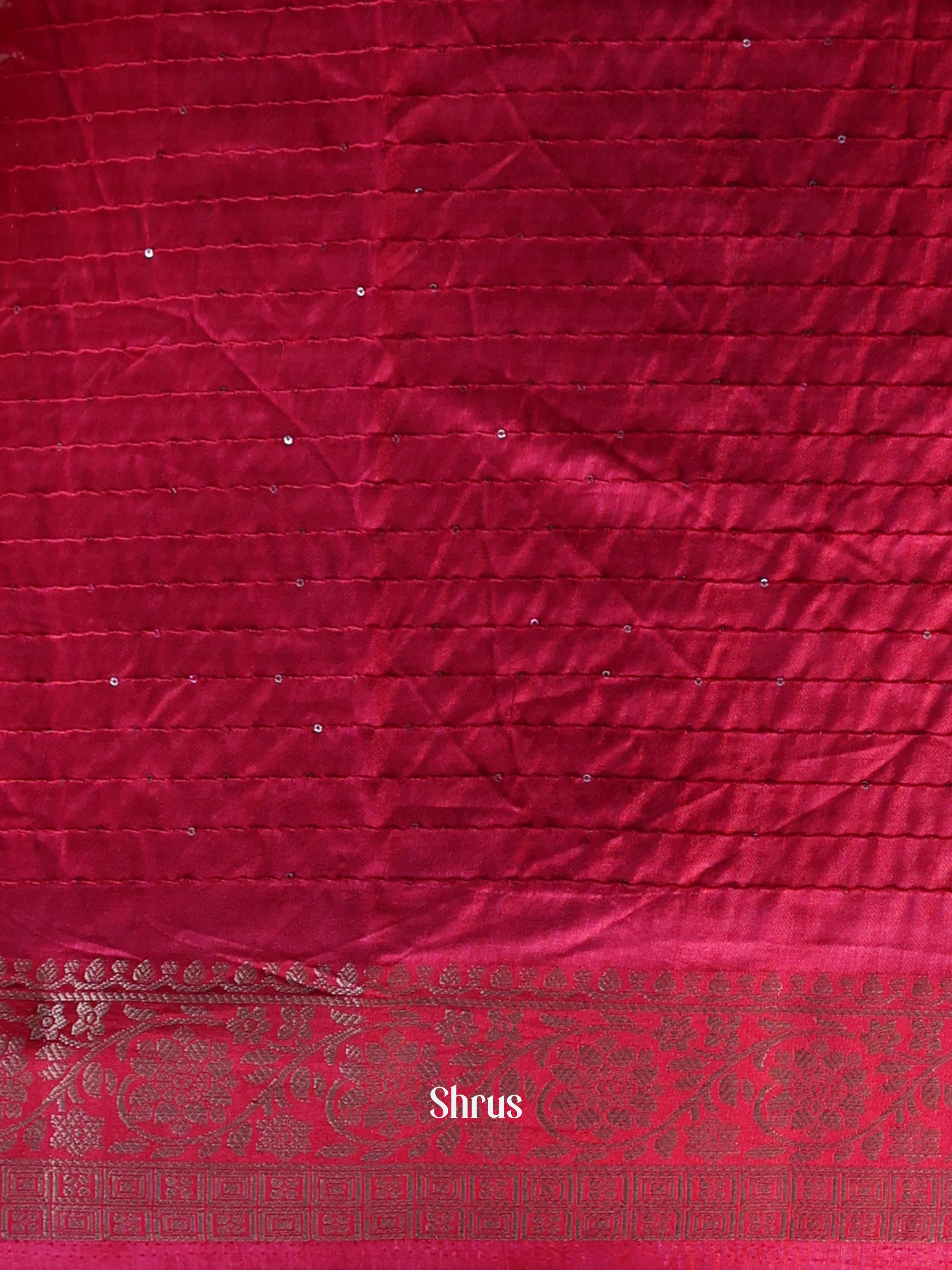 Pink - Semi Tussar Saree - Shop on Shrus.com