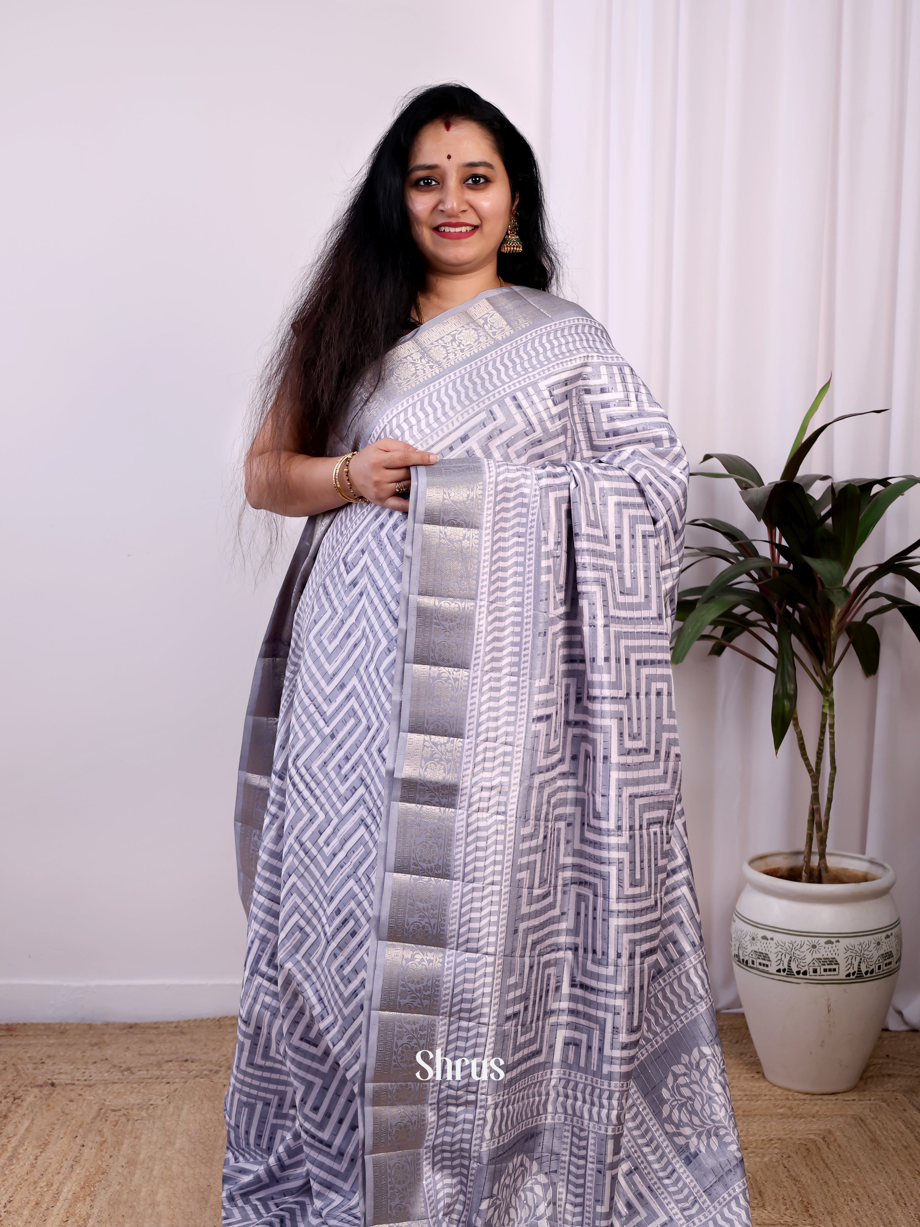 Purple - Semi Tussar Saree - Shop on Shrus.com