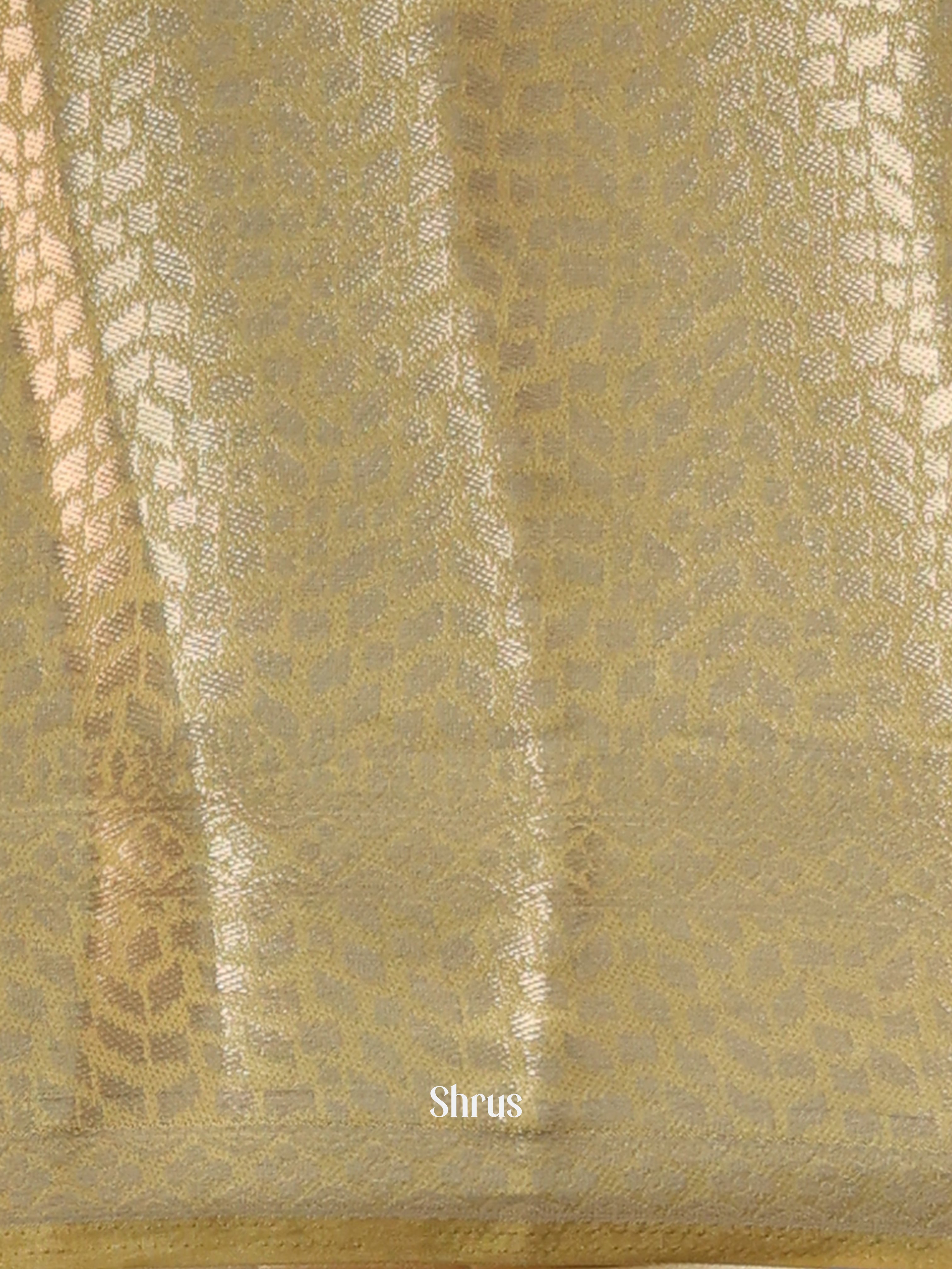 golden Cream- Printed chanderi Saree-1