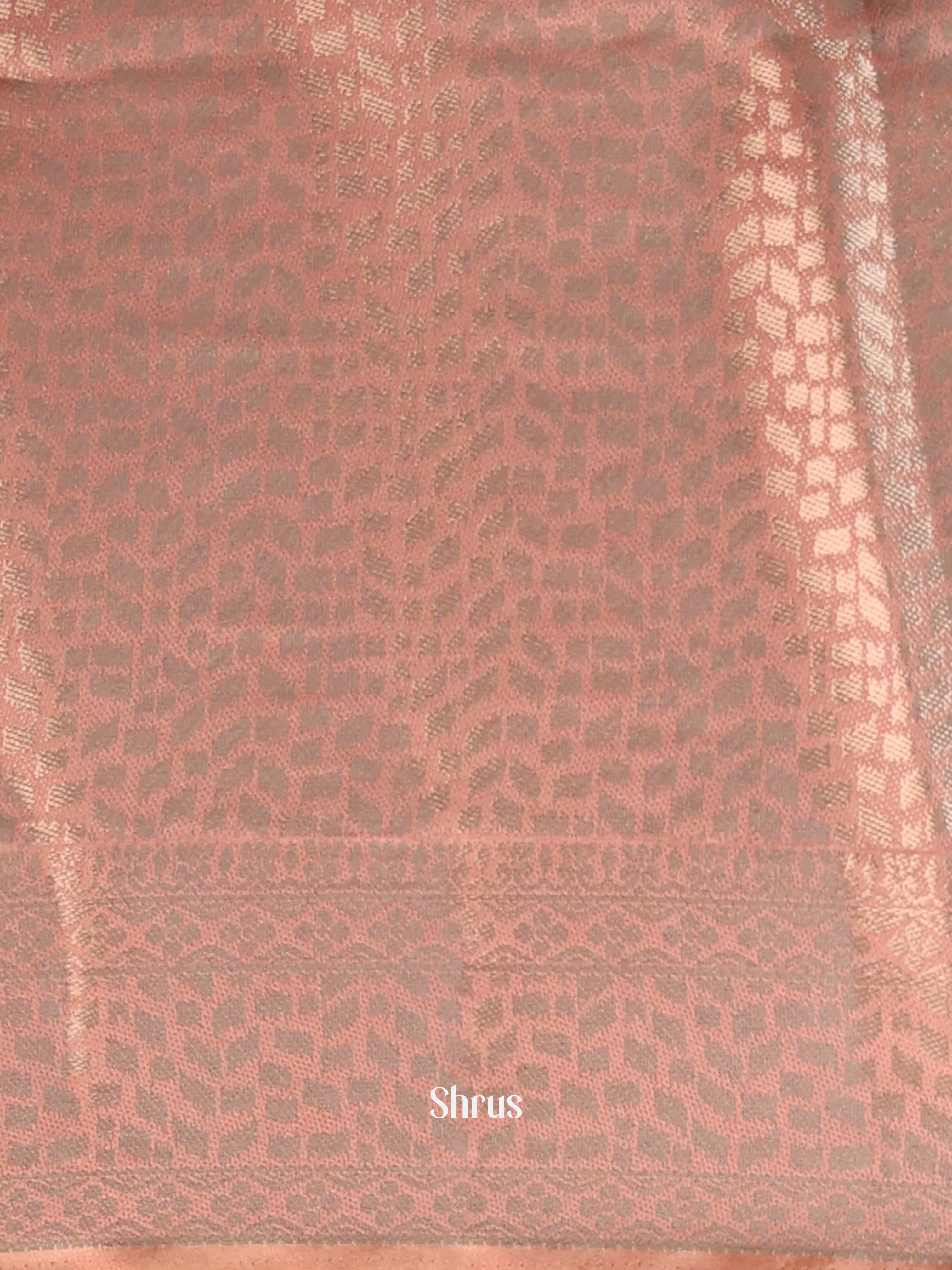 Peach and Pink- Printed chanderi Saree-1