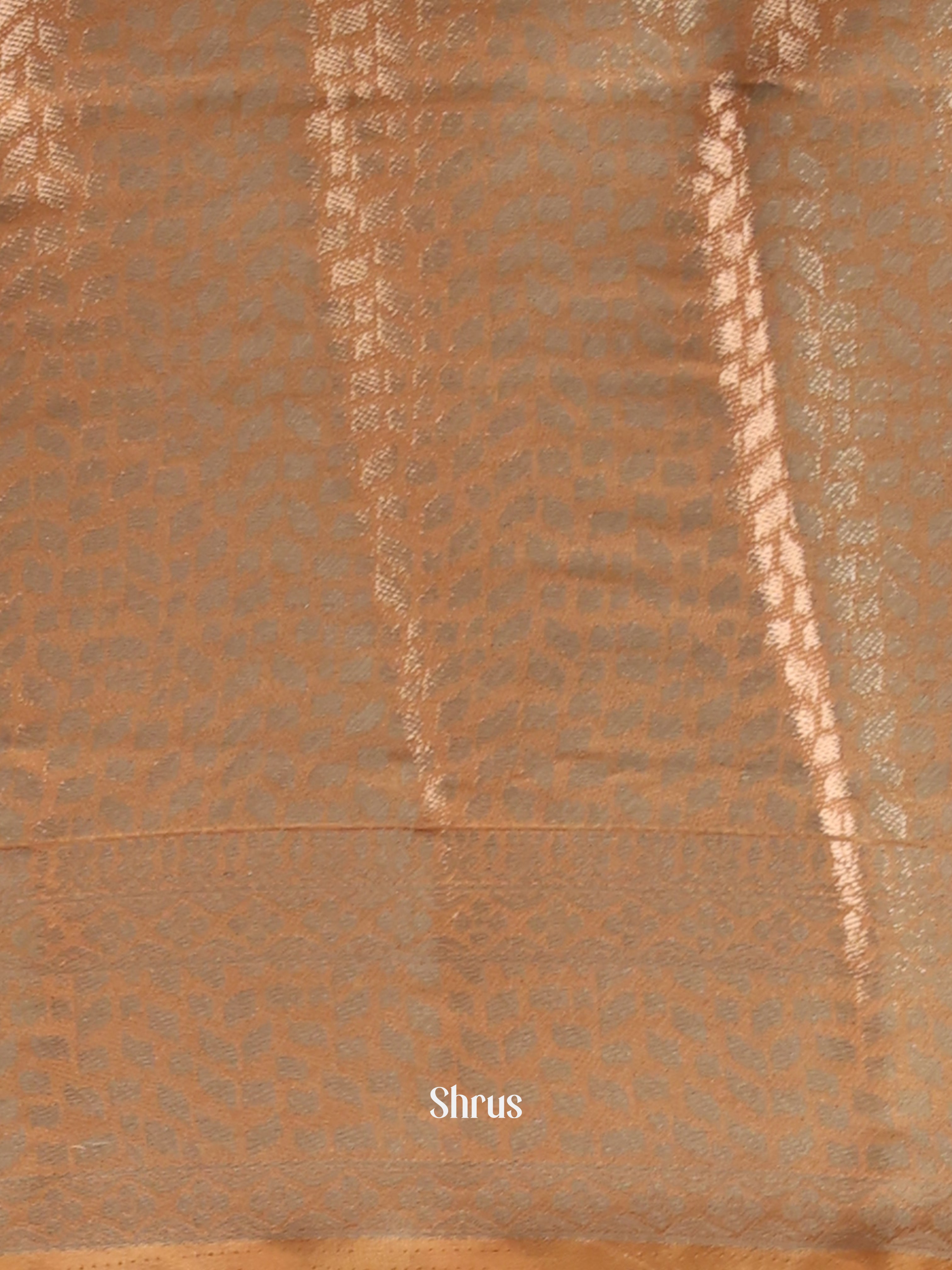 Dull Brown - Printed chanderi Saree -1