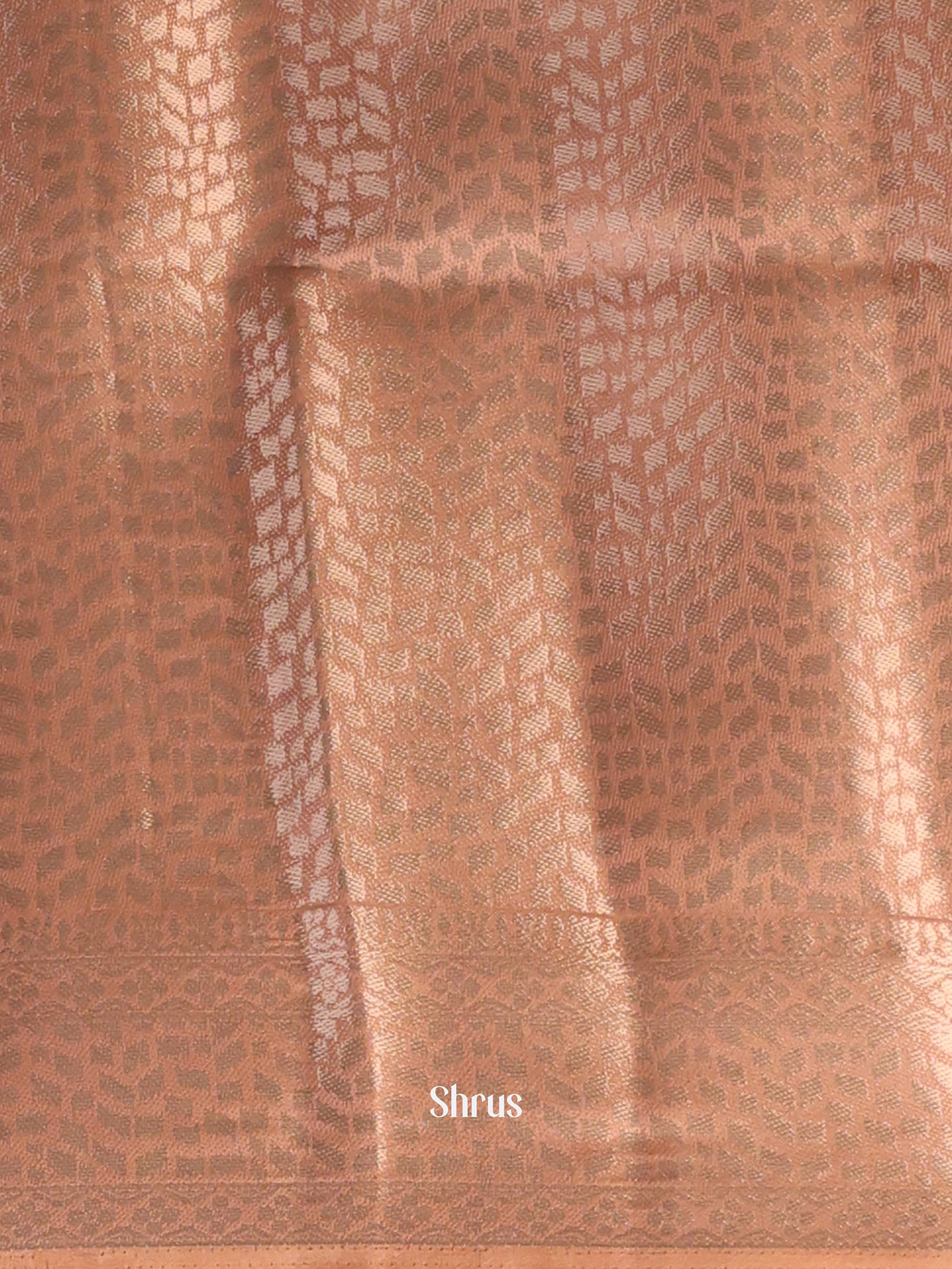 Cream & Peach- Printed chanderi Saree - Shop on Shrus.com