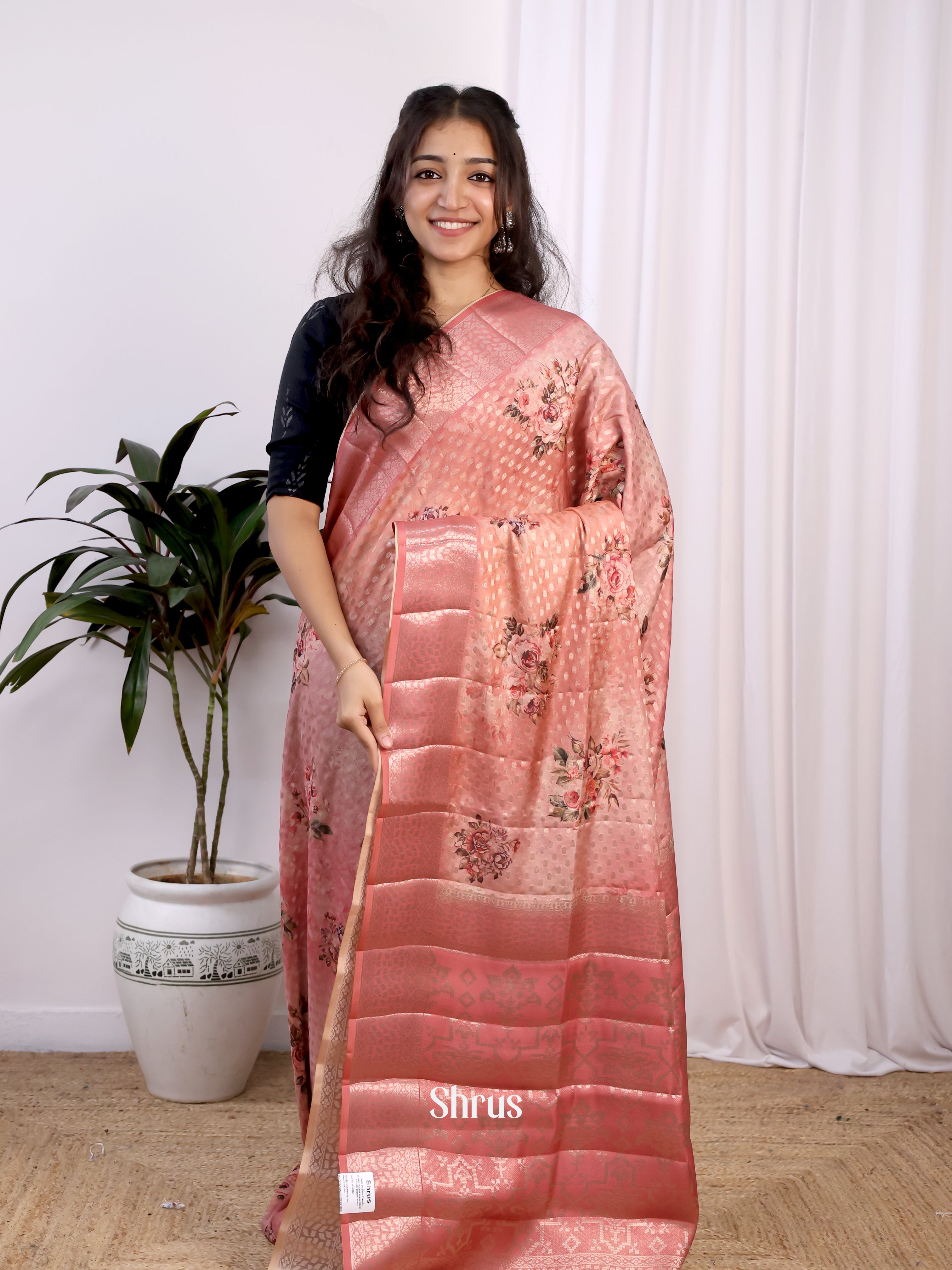 CJS24297 - Printed chanderi Saree - Shop on Shrus.com