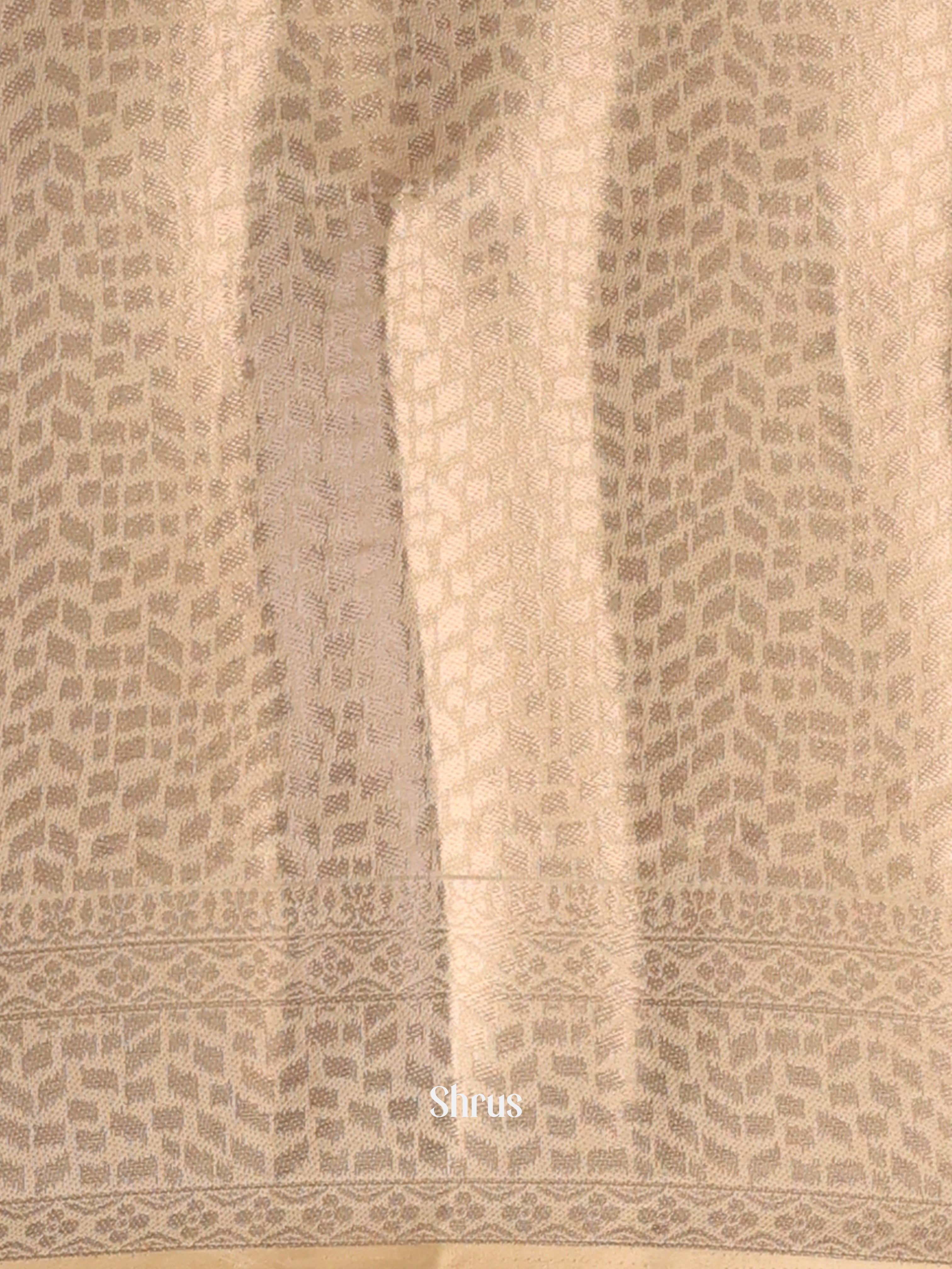 Cream - Printed chanderi Saree - Shop on Shrus.com