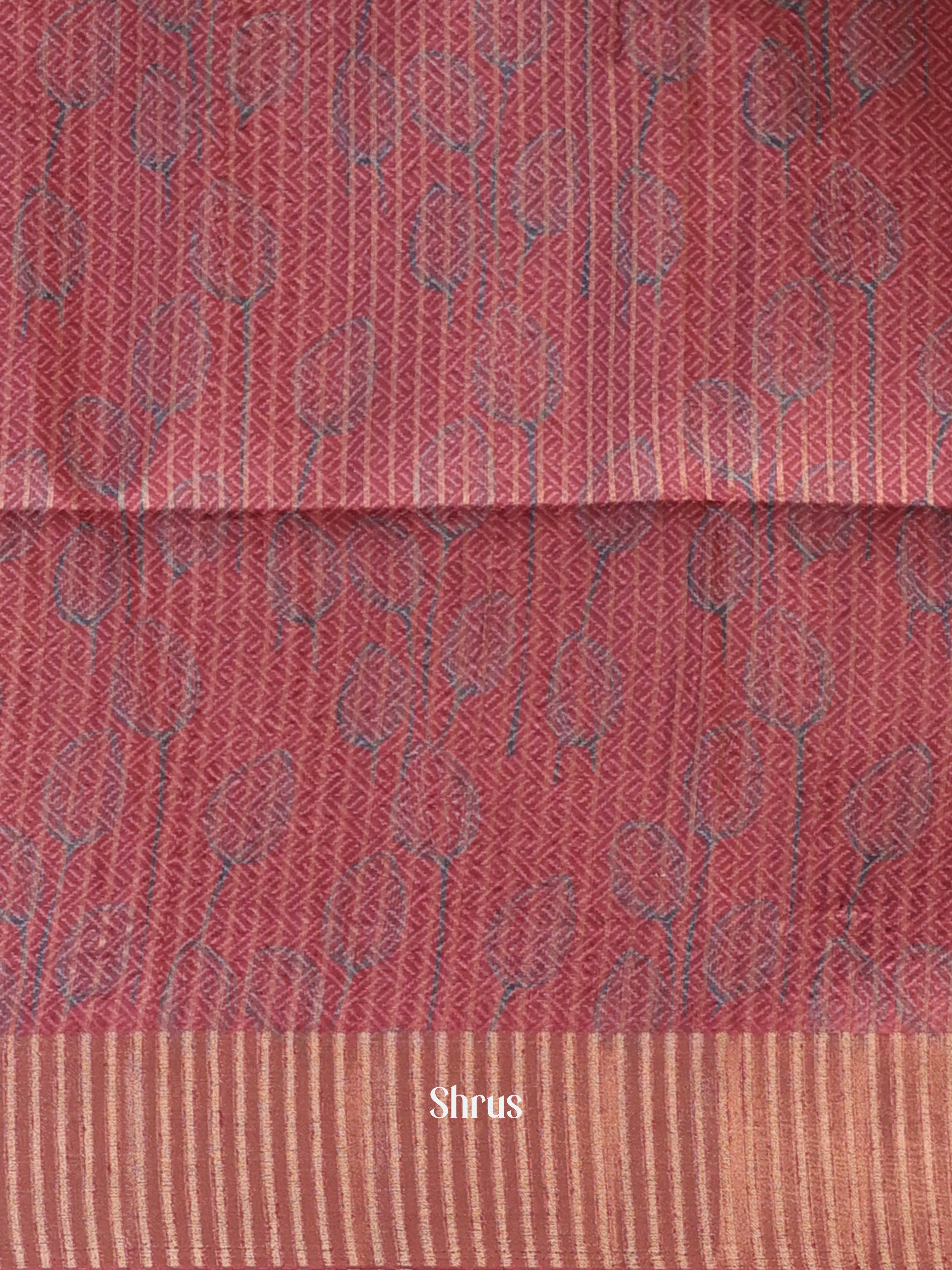 Maroon - Moonga Saree - Shop on Shrus.com