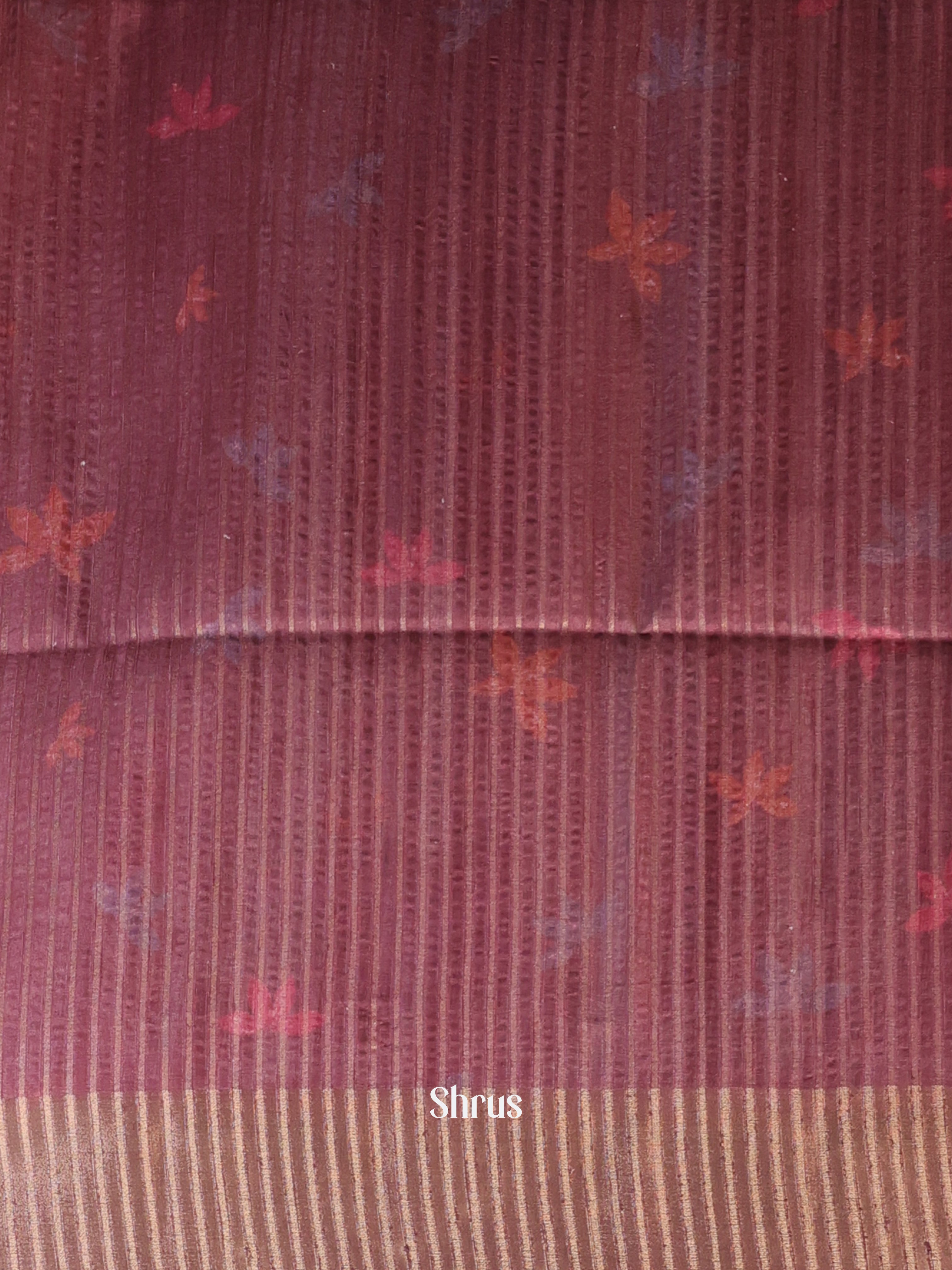 Maroon - Moonga Saree - Shop on Shrus.com