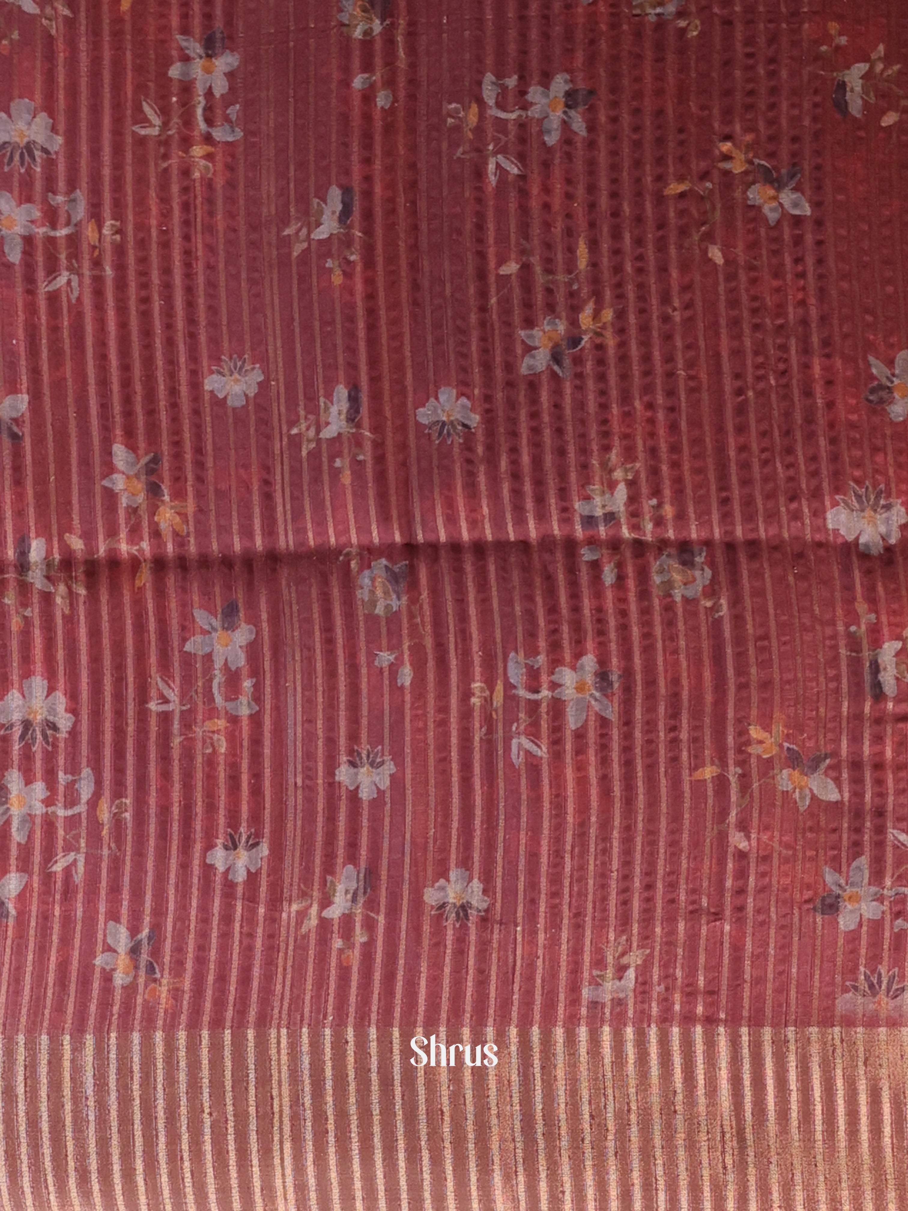 Maroon- Moonga Saree - Shop on Shrus.com