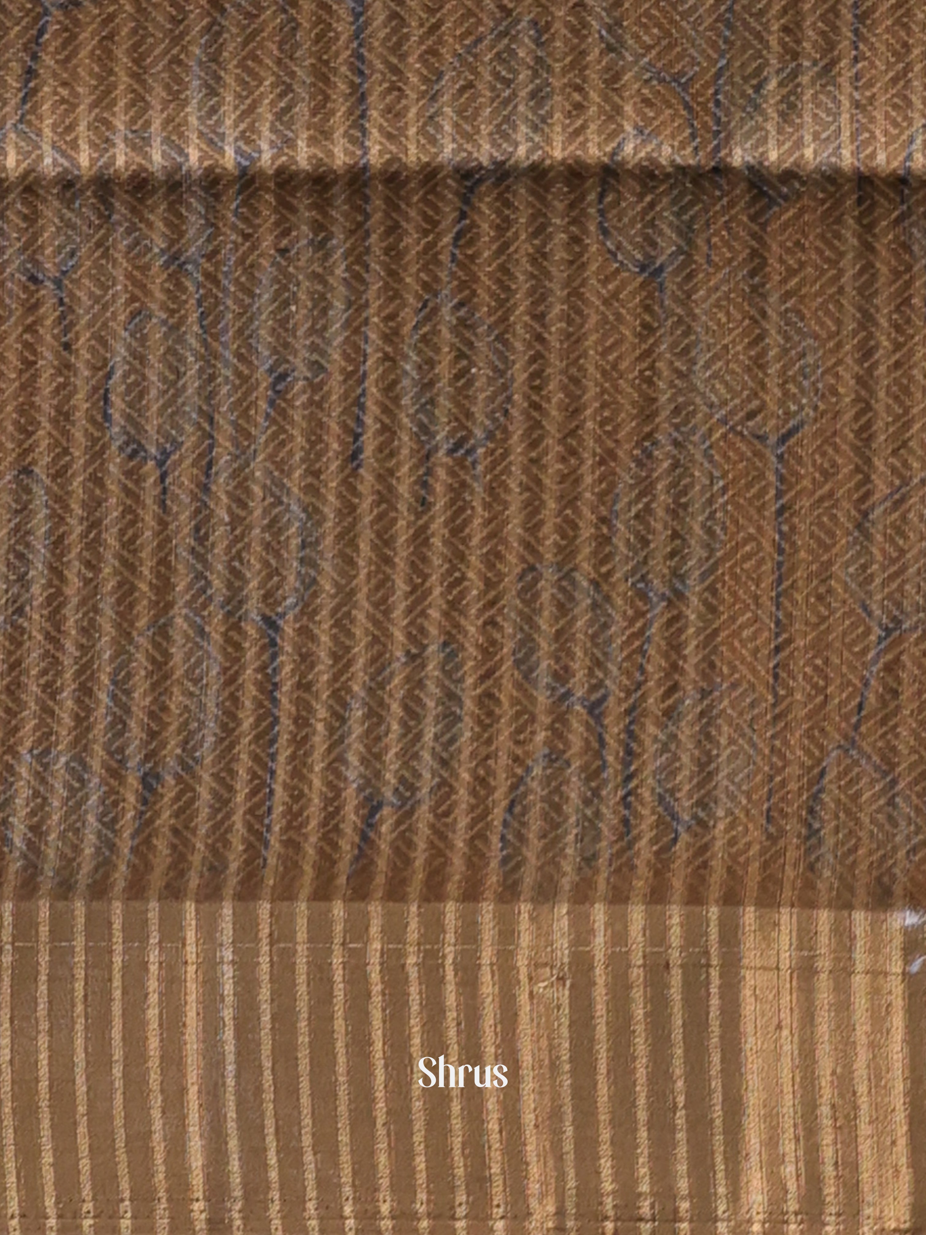 Brown - Moonga Saree - Shop on Shrus.com