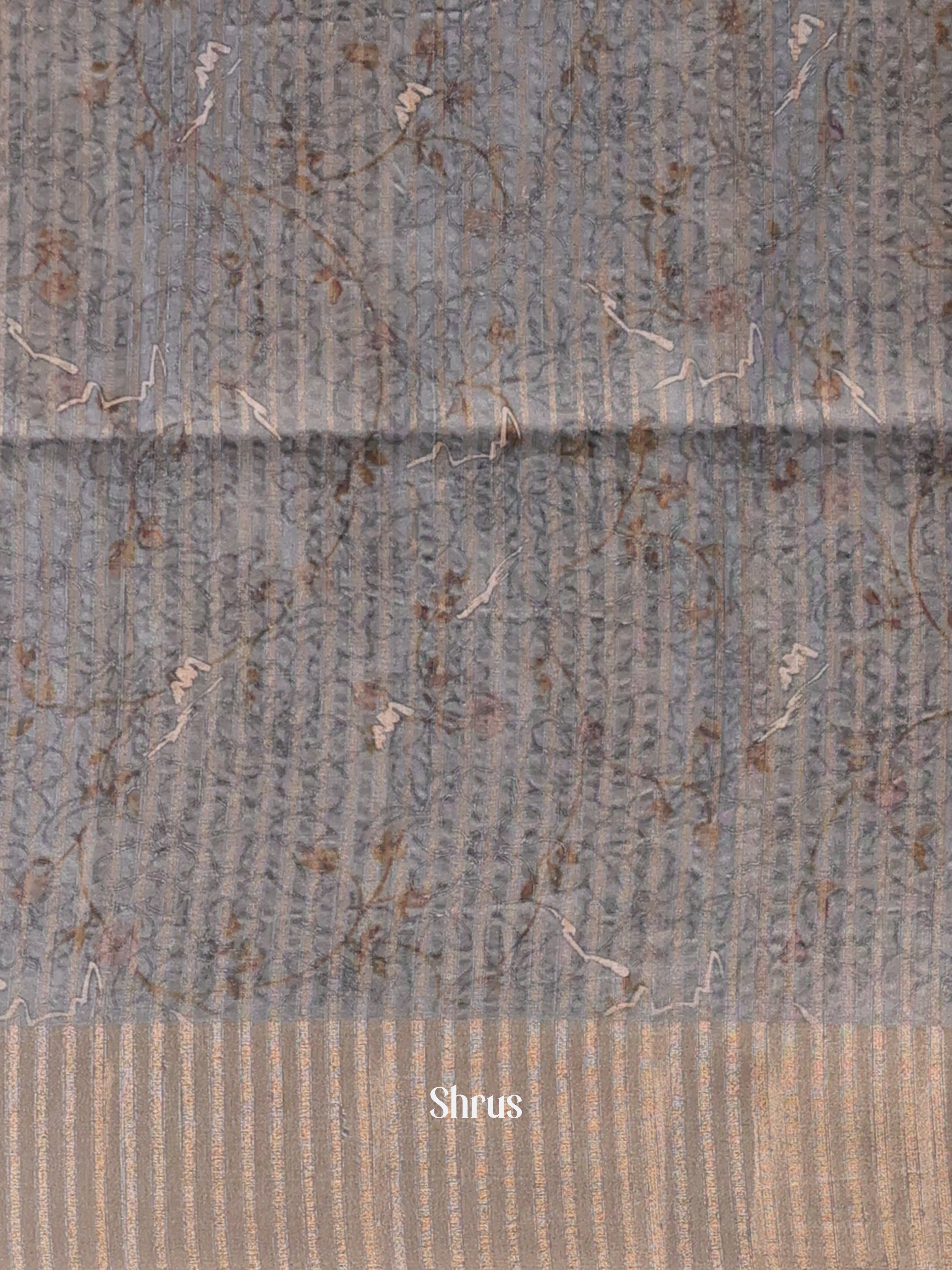 Grey - Moonga Saree - Shop on Shrus.com