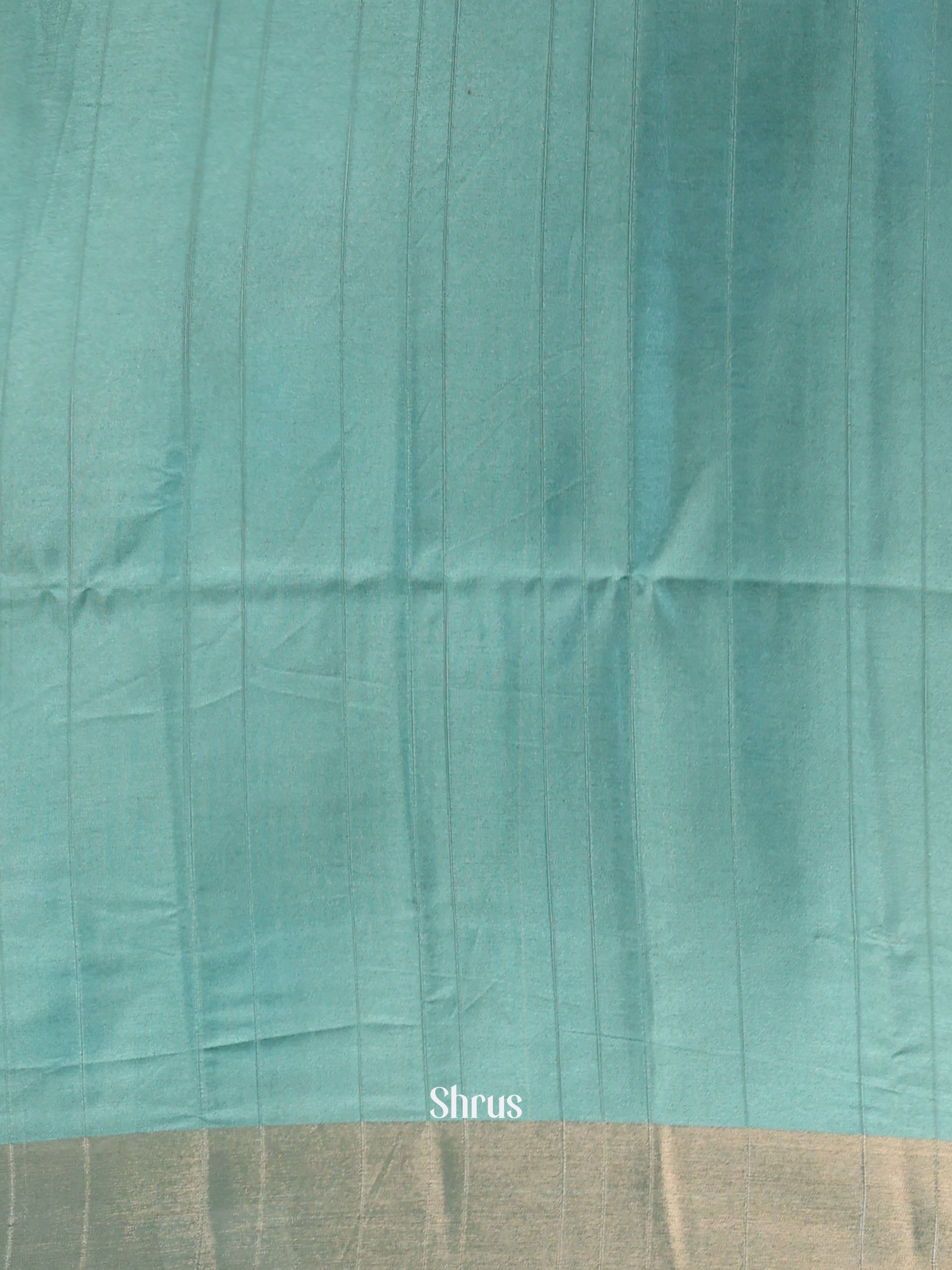 Teal - Semi Tussar Saree - Shop on Shrus.com