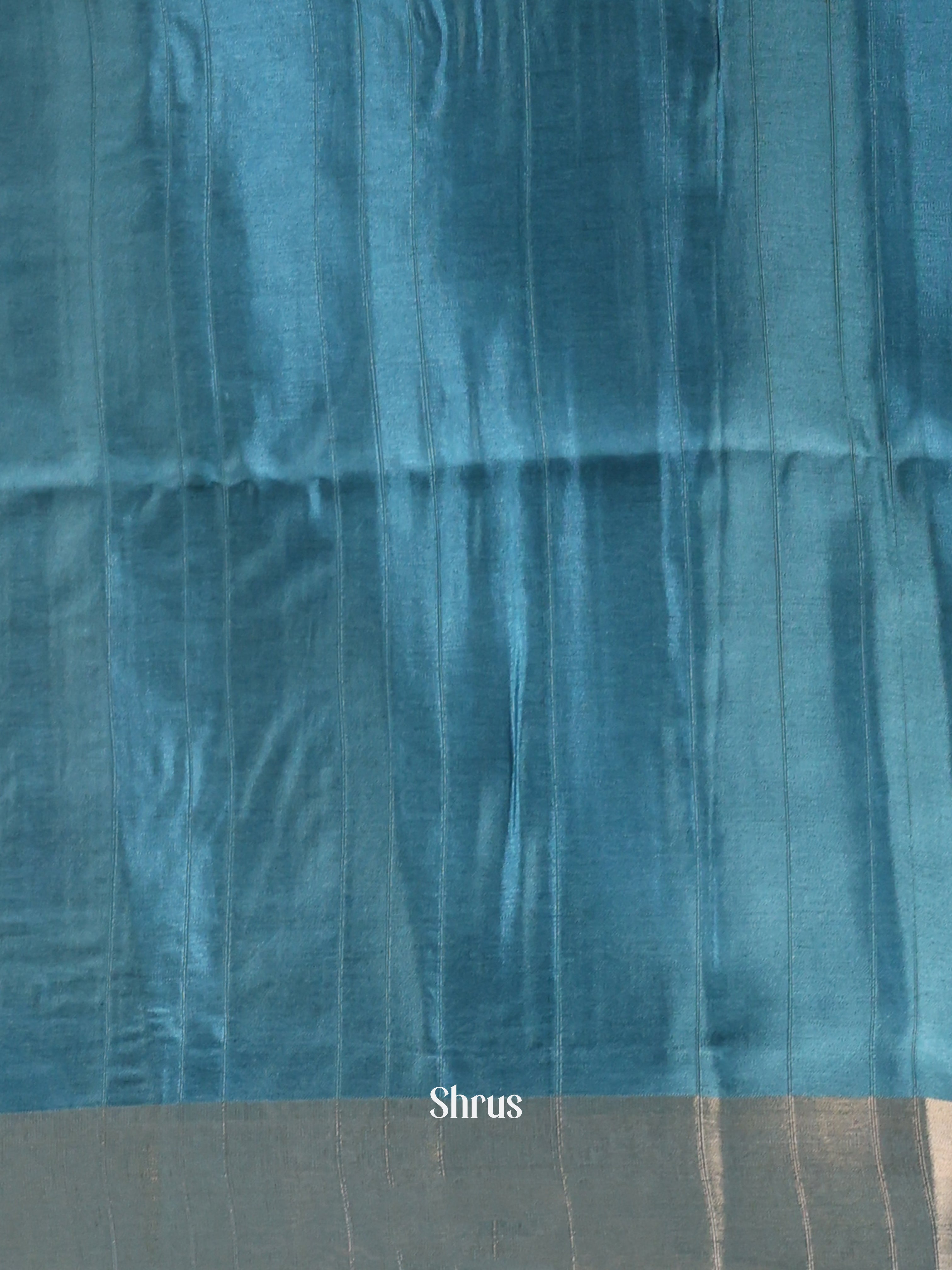 Lite Blue & Blue- Semi Tussar Saree - Shop on Shrus.com