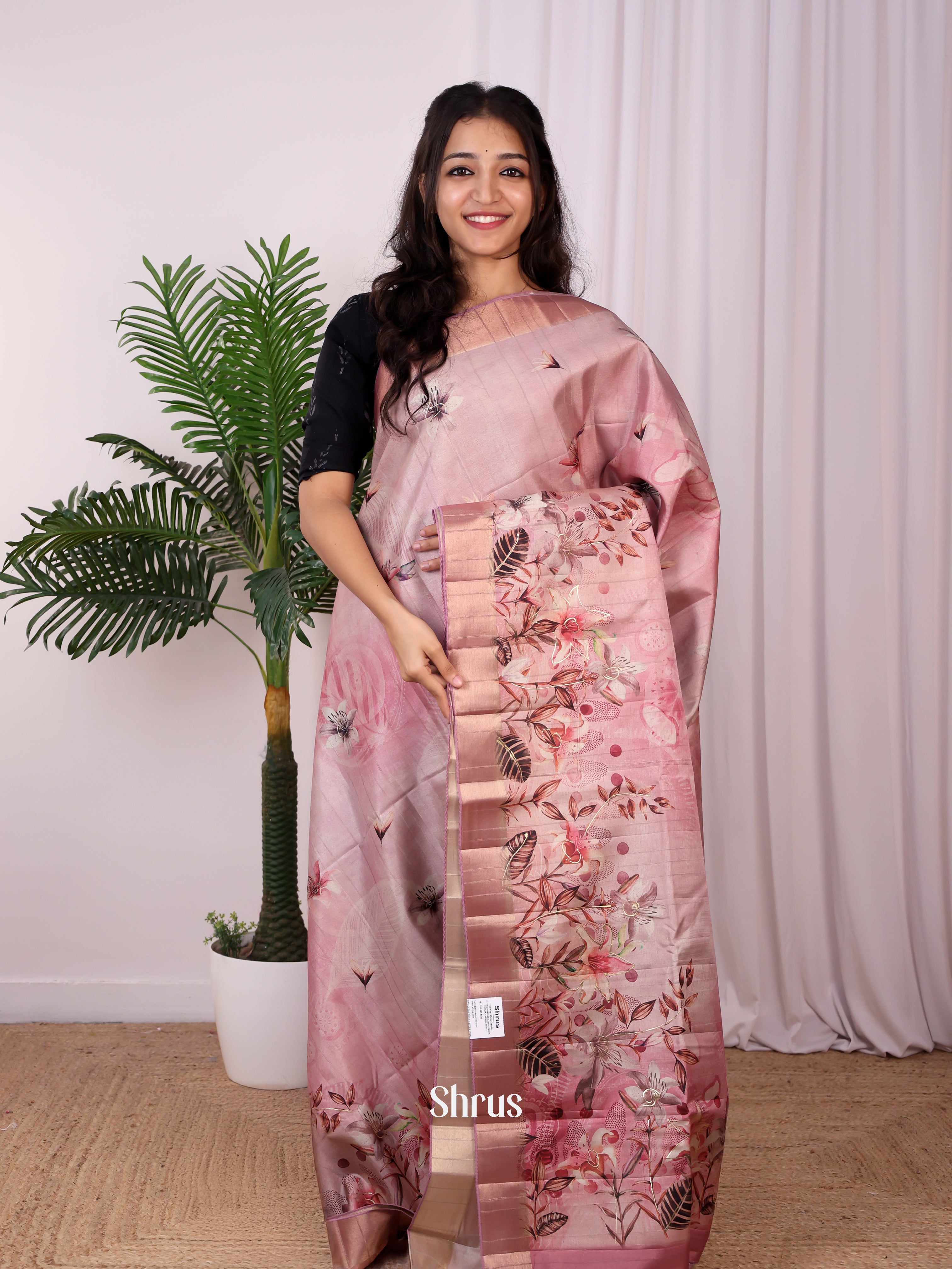 Purple - Semi Tussar Saree - Shop on Shrus.com