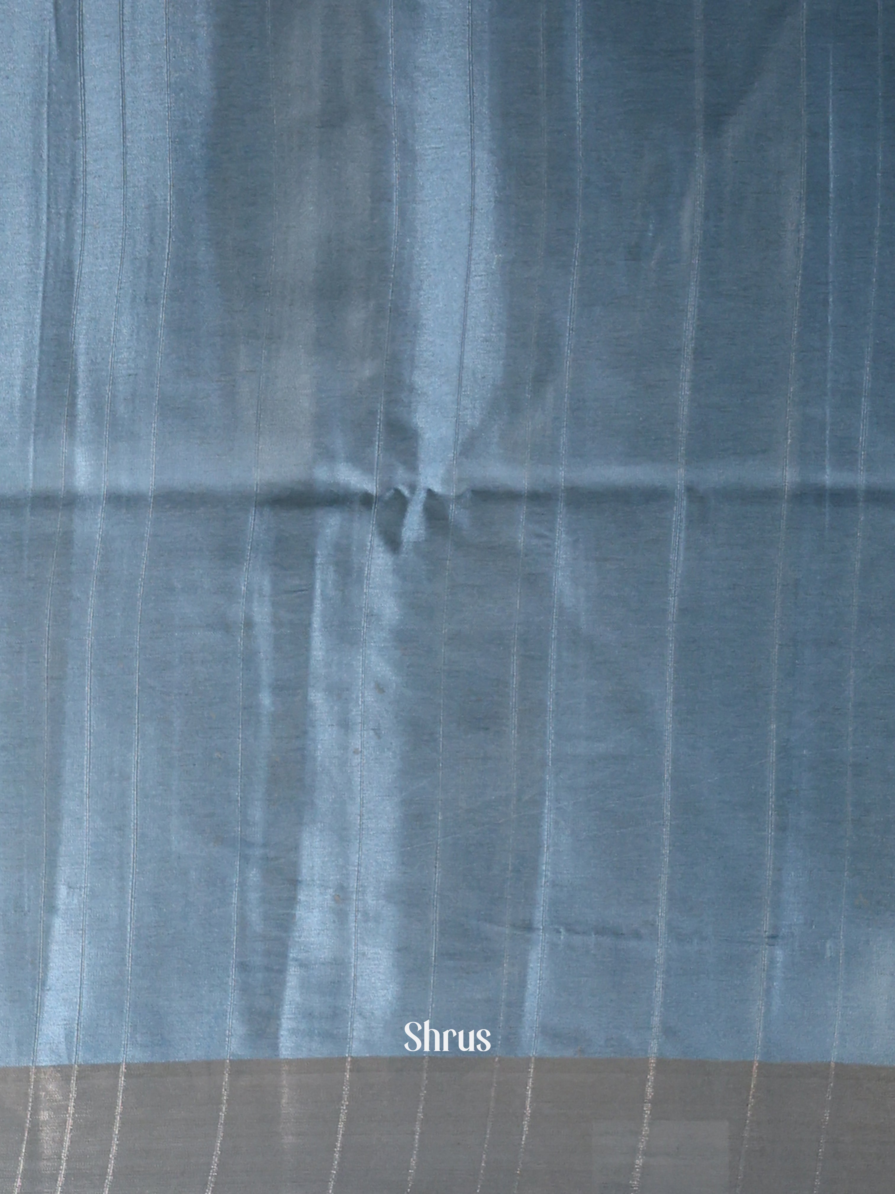 Grey & Blue - Semi Tussar Saree - Shop on Shrus.com