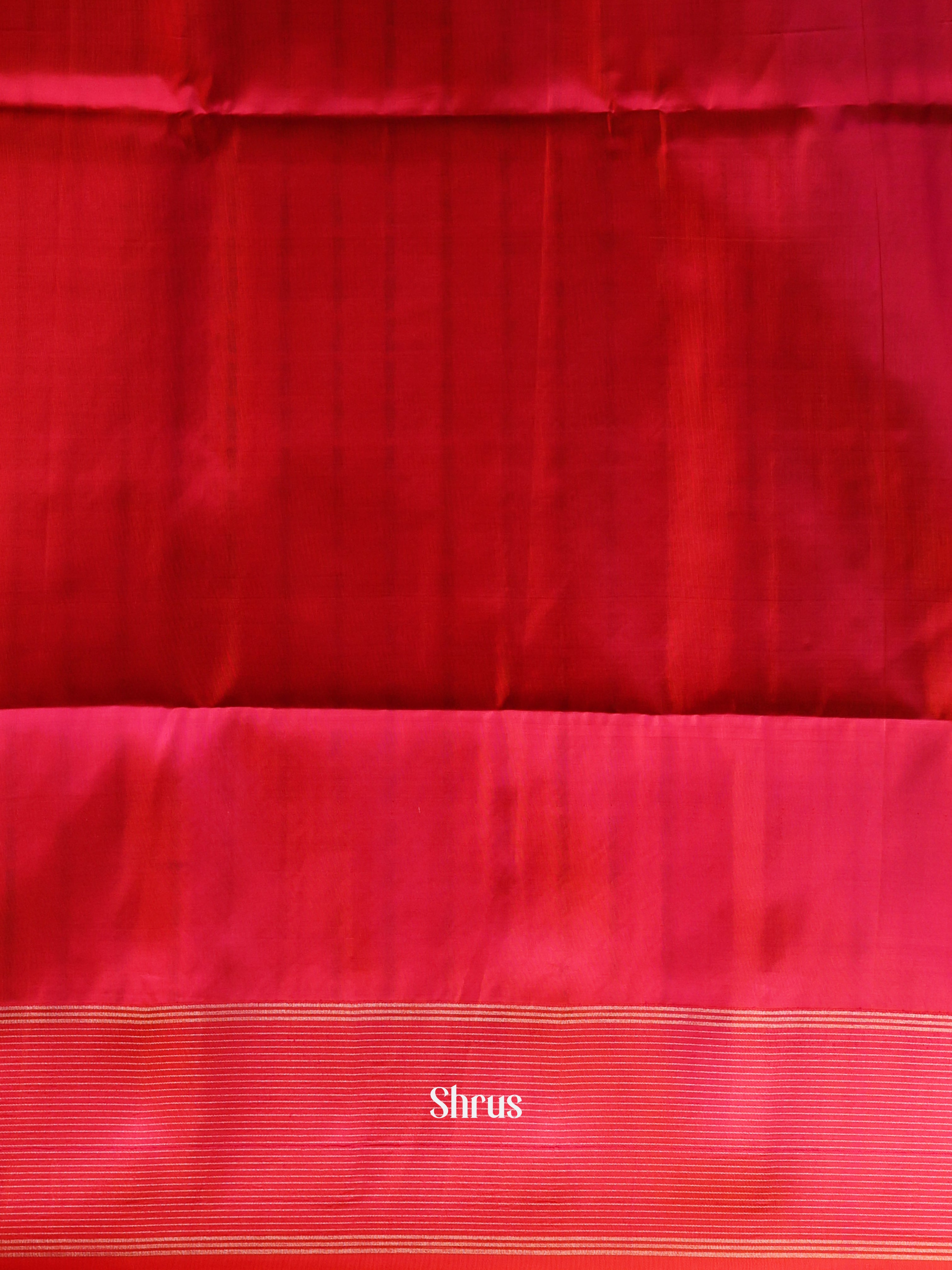Green & Red - Soft Silk Saree - Shop on Shrus.com