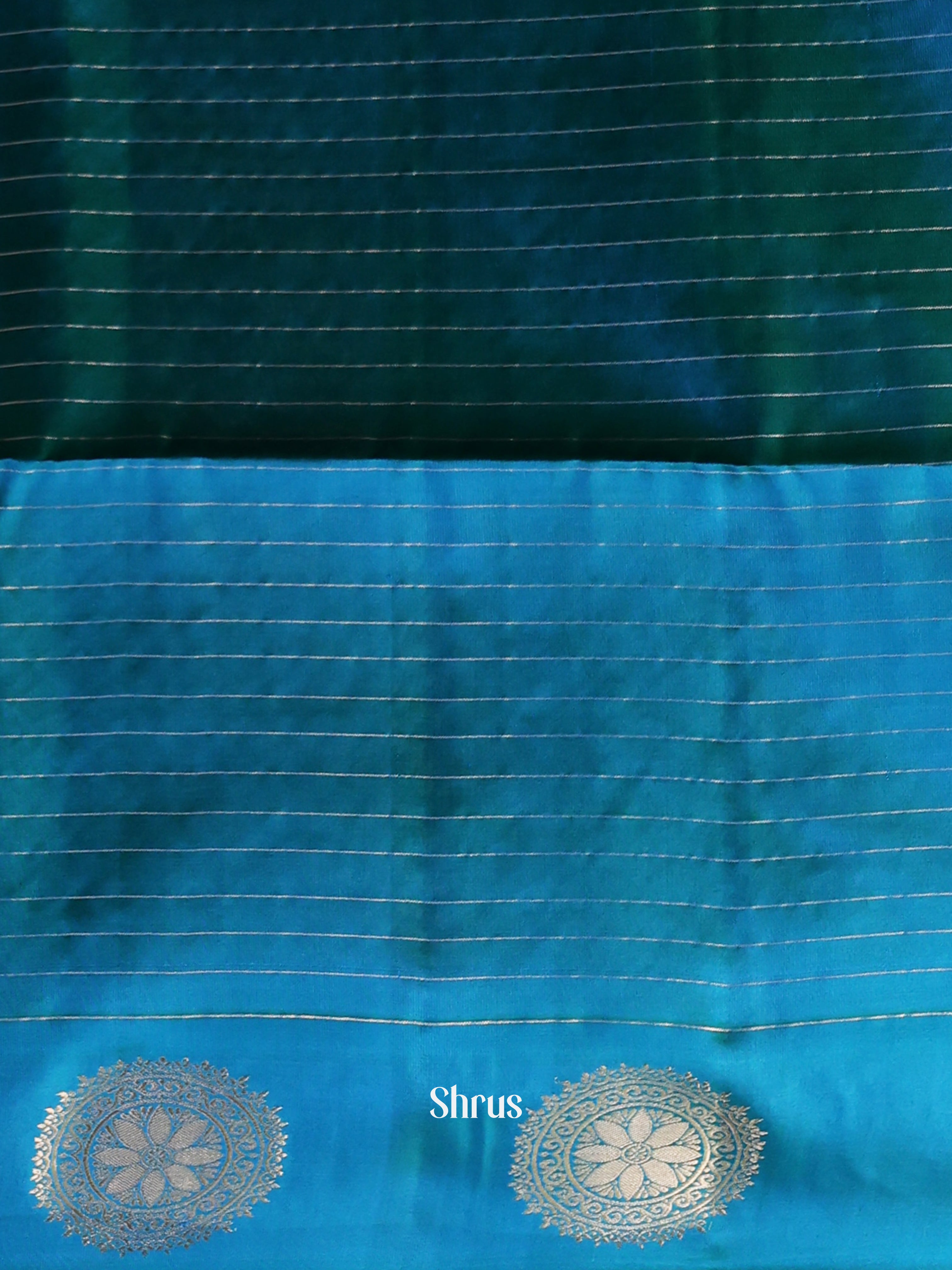 Green & Blue - Soft Silk Saree - Shop on Shrus.com