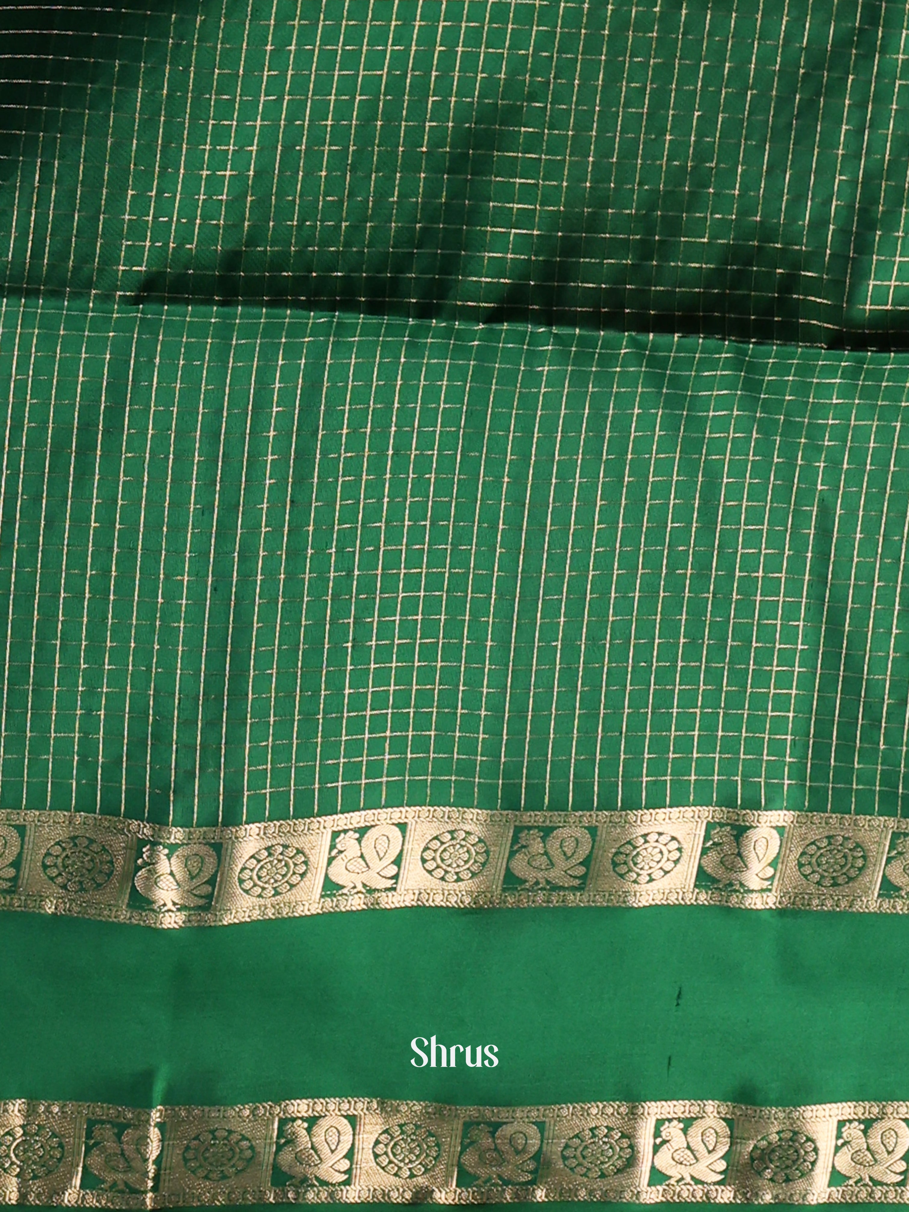 Red & Green - Soft Silk Saree - Shop on Shrus.com