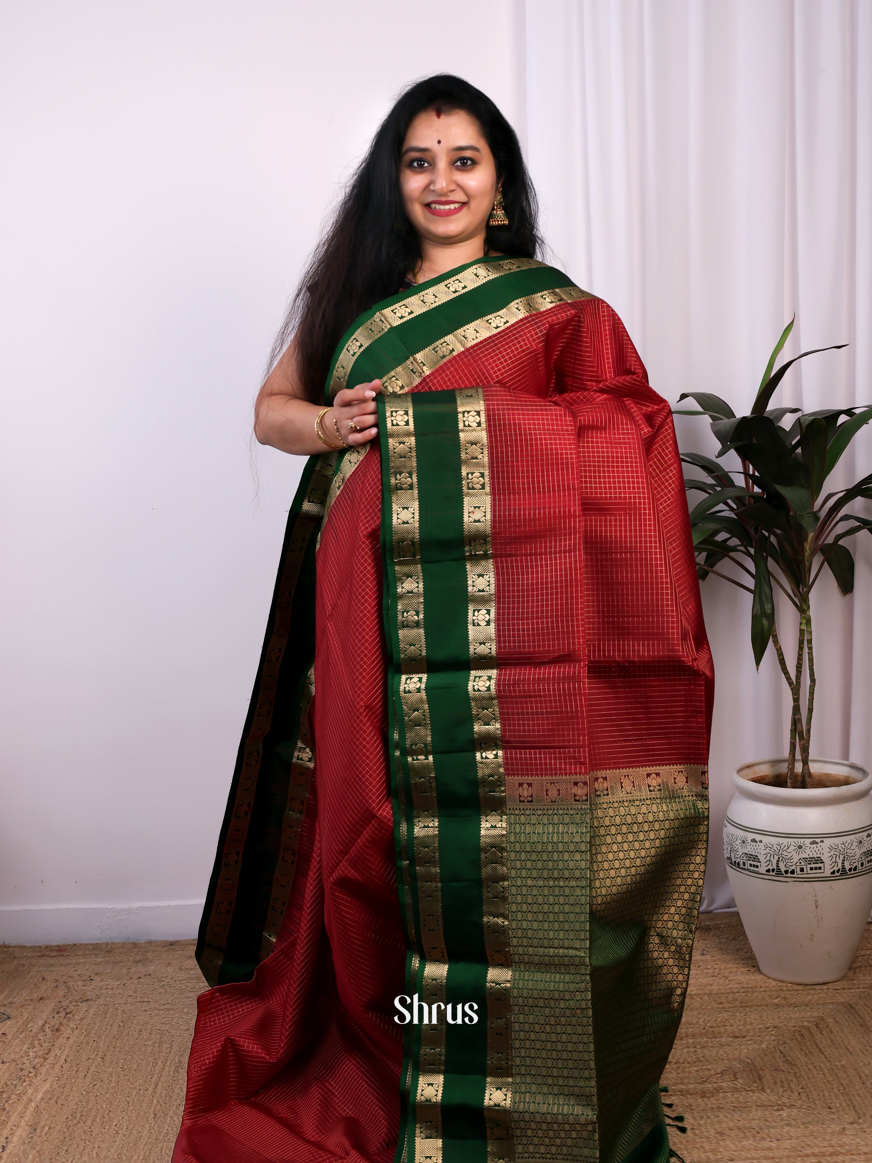 CJS24507 - Soft Silk Saree - Shop on Shrus.com