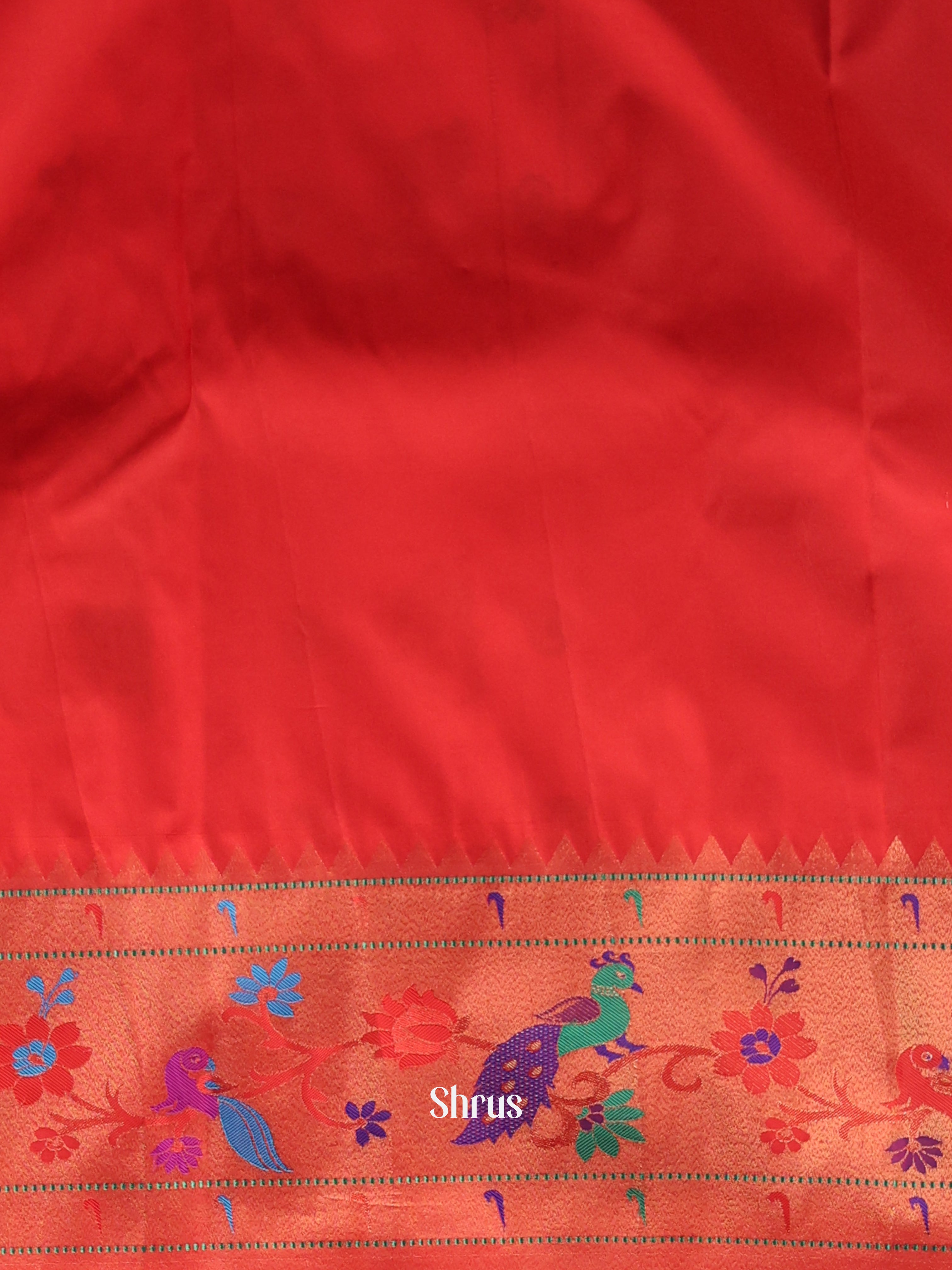 Violet & Red - Gadwal halfpure Saree - Shop on Shrus.com