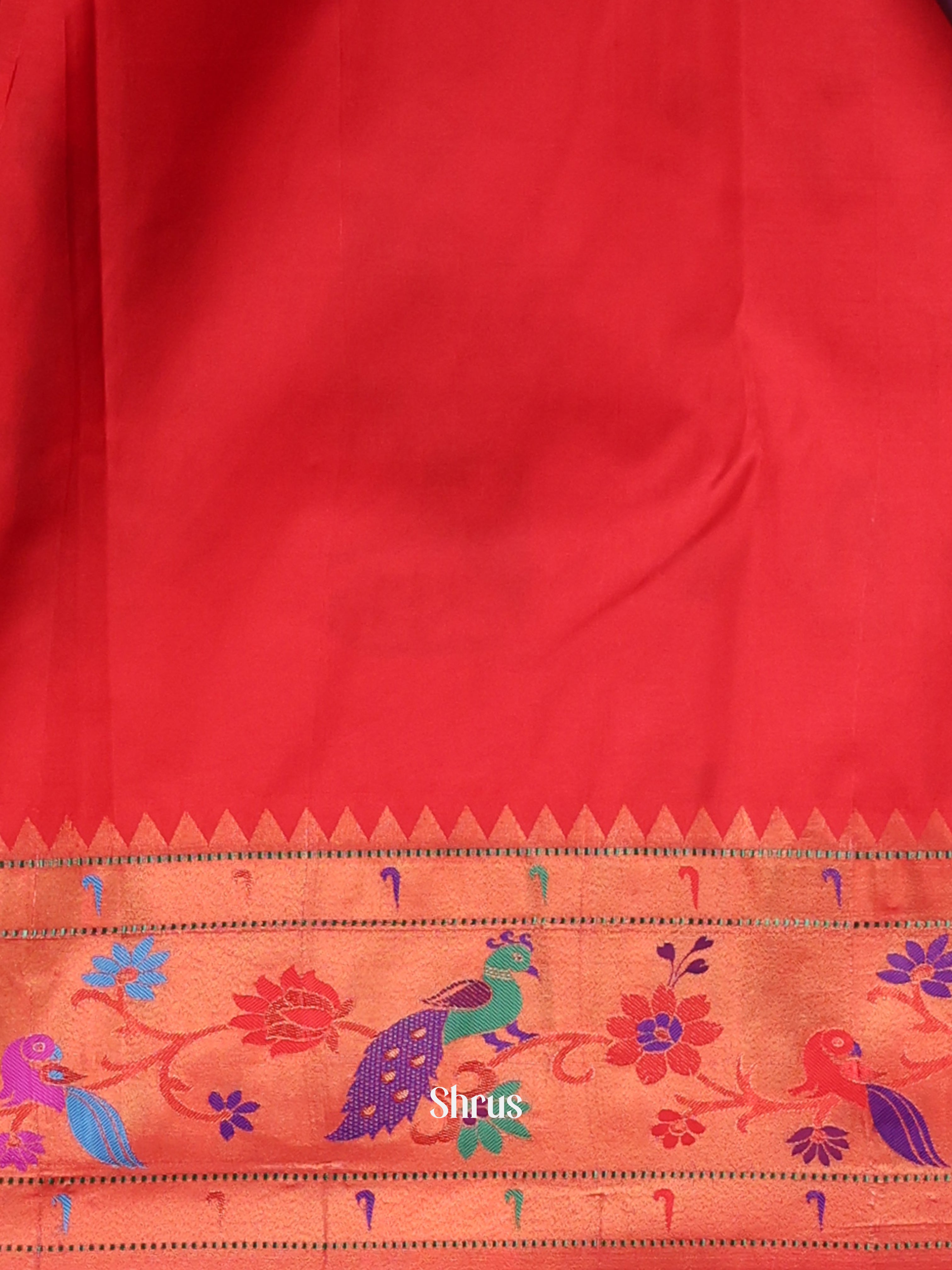 Violet & Red - Gadwal halfpure Saree - Shop on Shrus.com