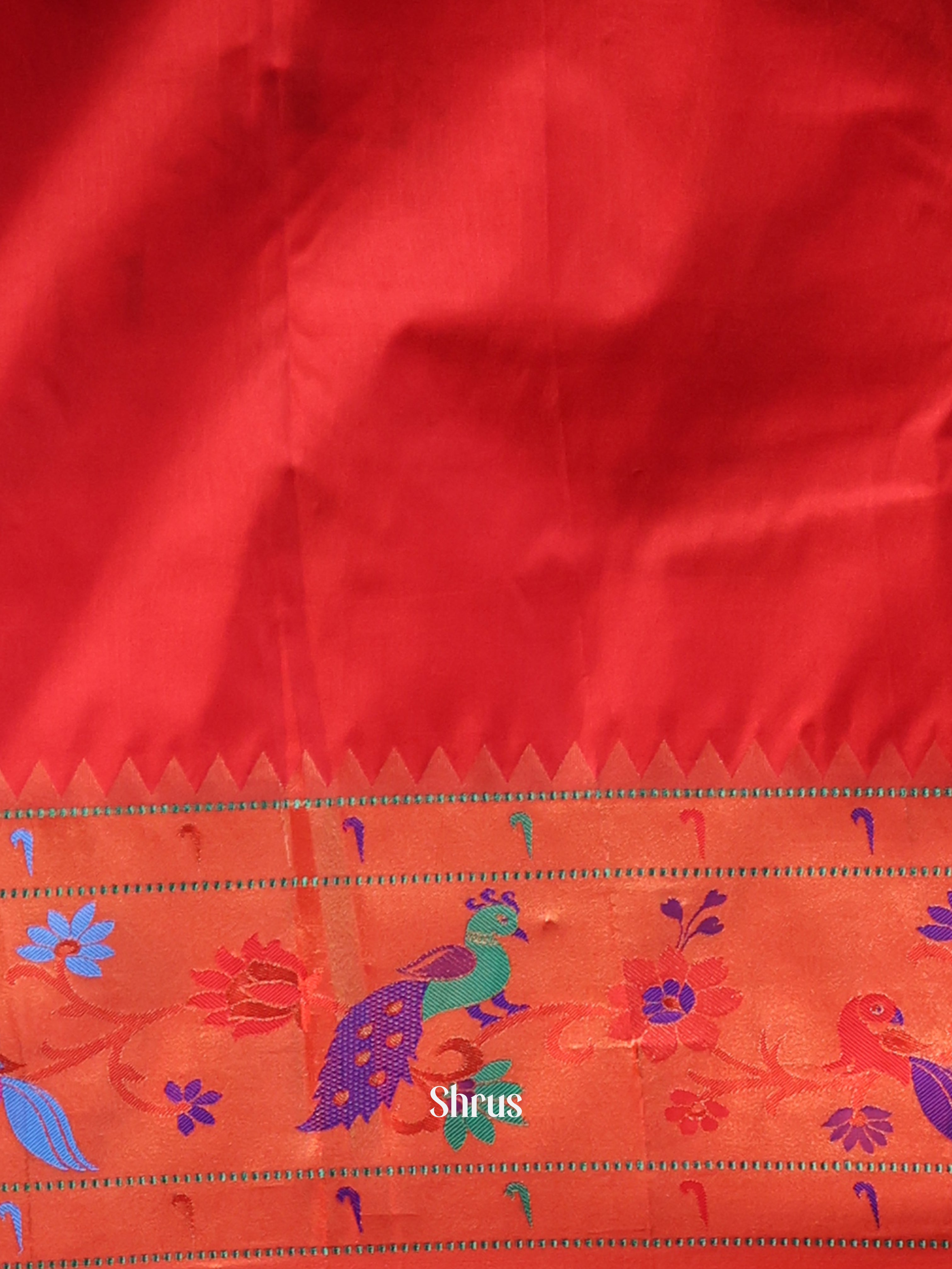 Violet & Red - Gadwal halfpure Saree - Shop on Shrus.com