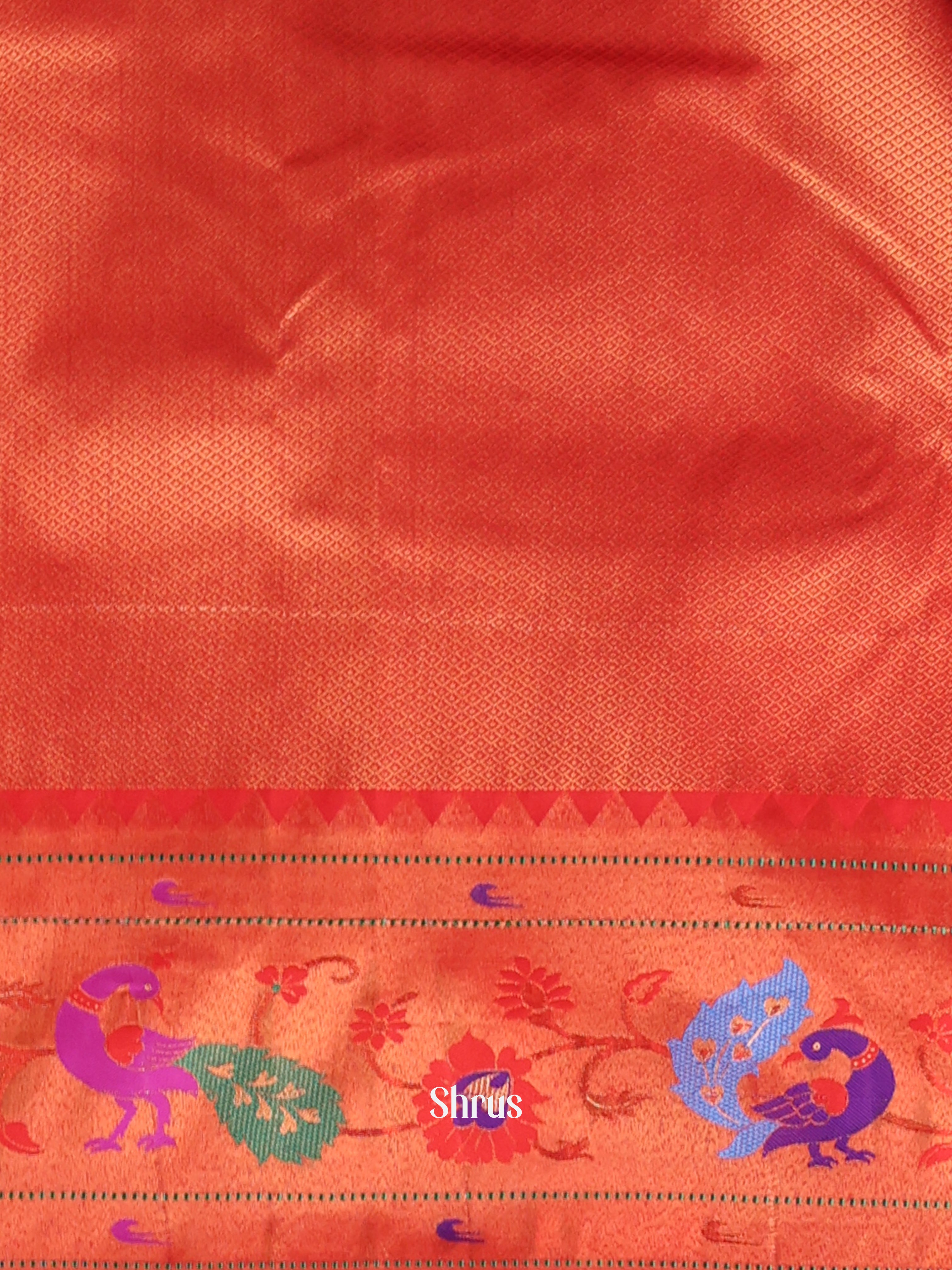 Violet & Red - Gadwal halfpure Saree - Shop on Shrus.com