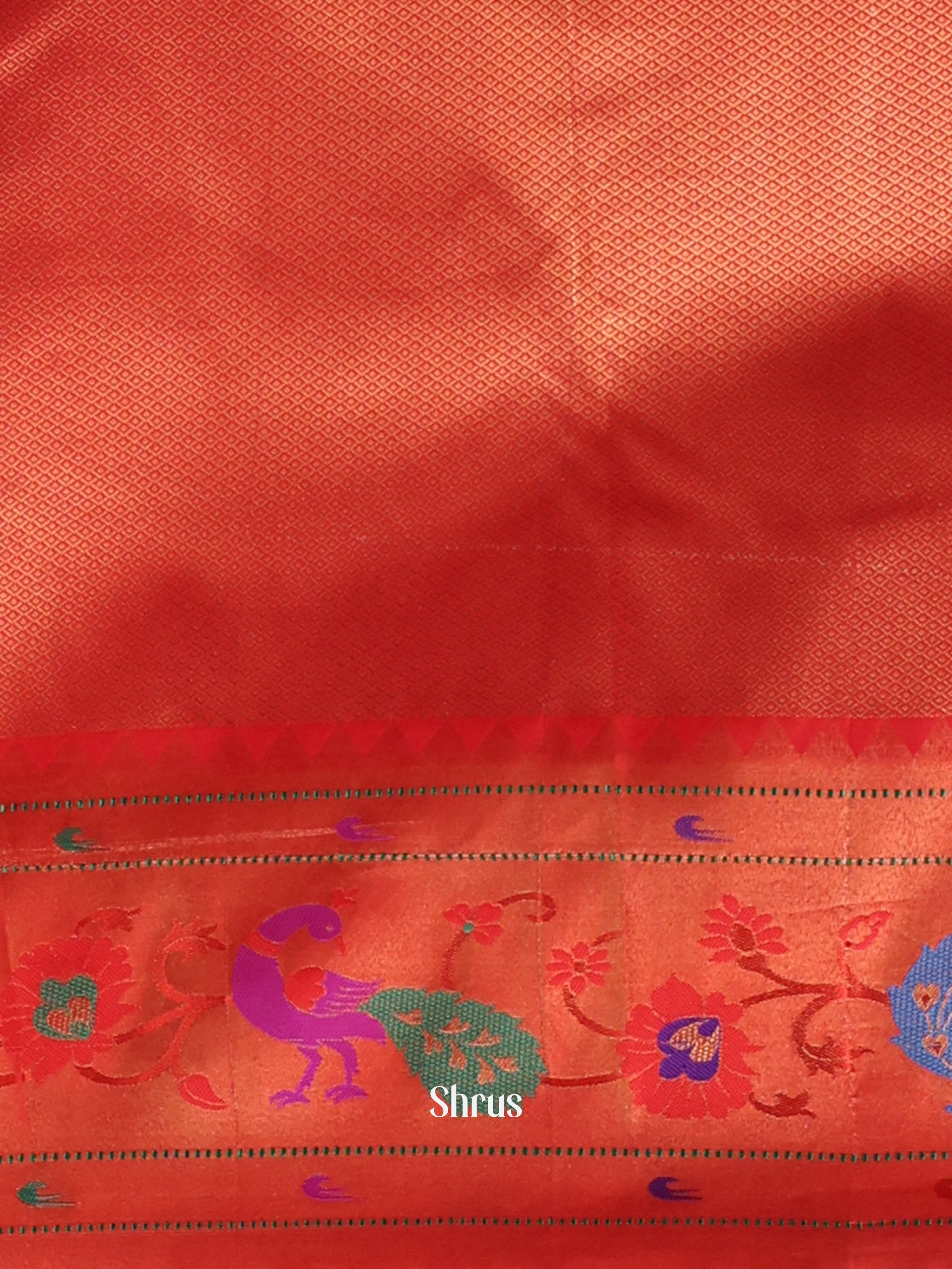 Pink & Red - Gadwal halfpure Saree - Shop on Shrus.com