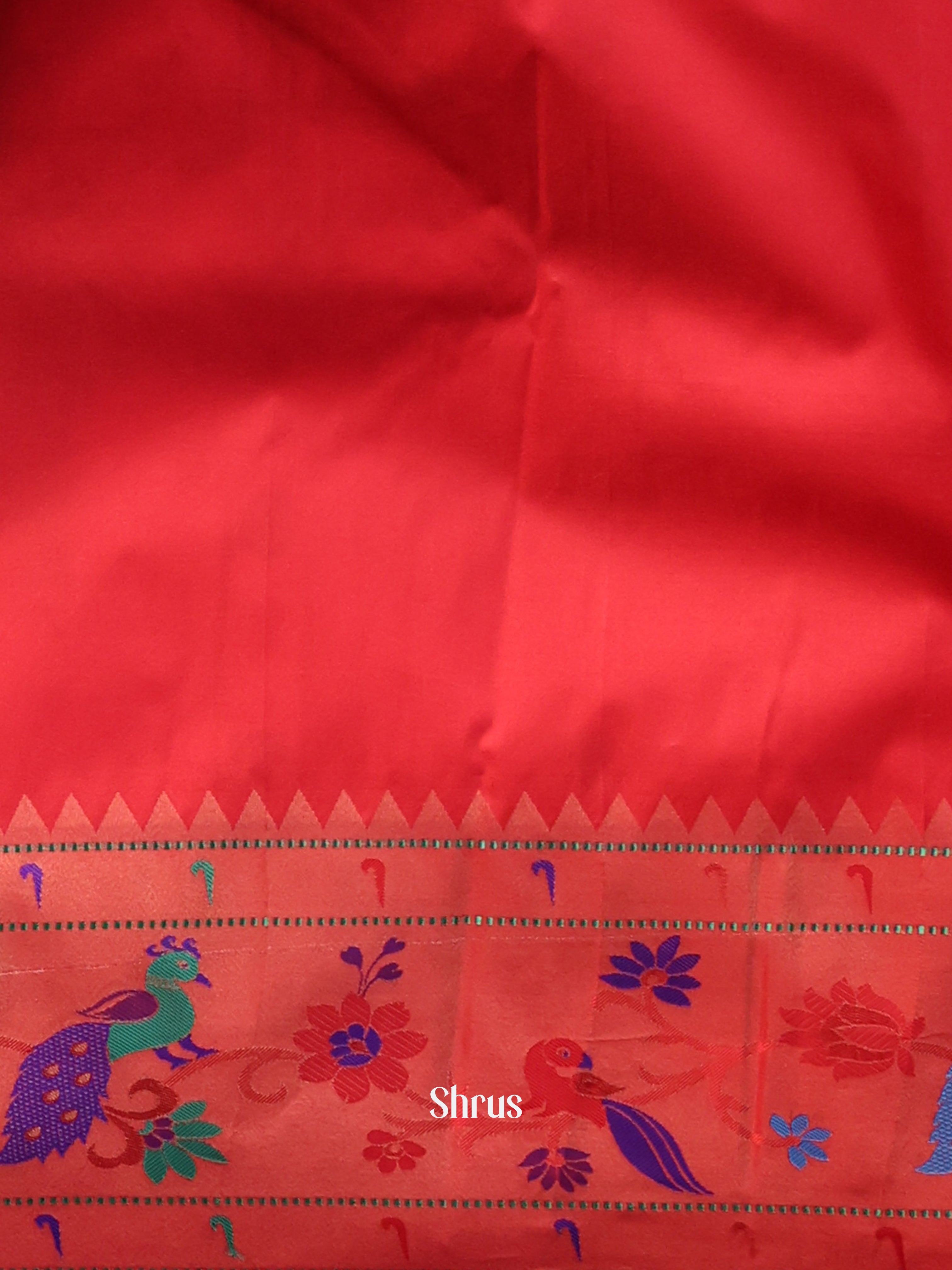 Violet & Red - Gadwal halfpure Saree - Shop on Shrus.com
