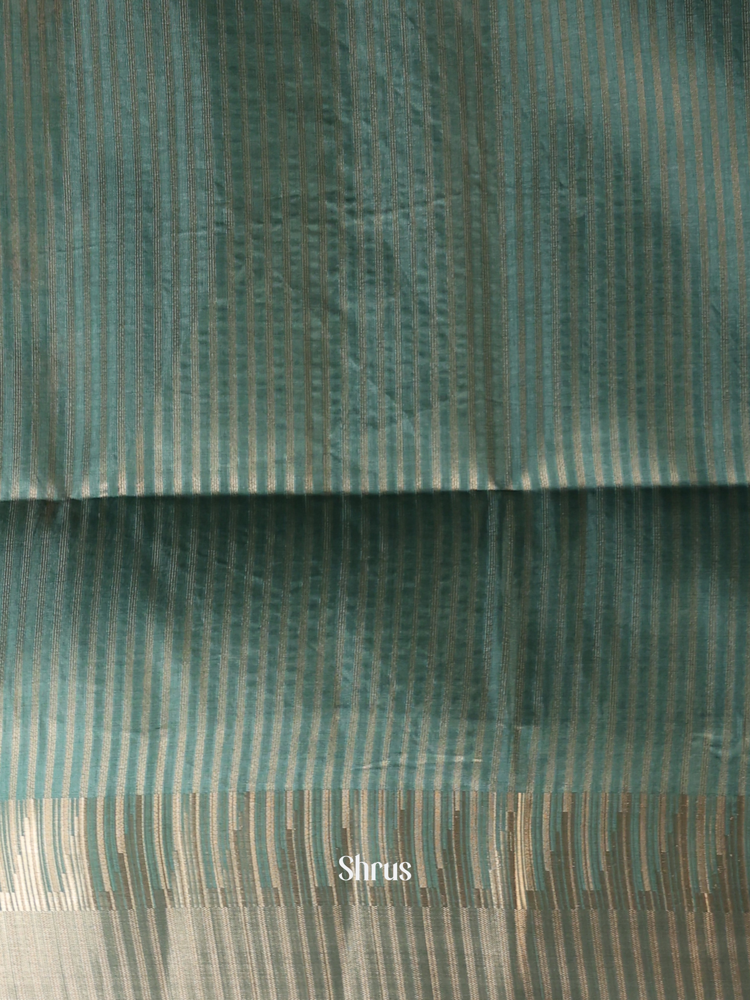 Green- Semi Tussar Saree - Shop on Shrus.com
