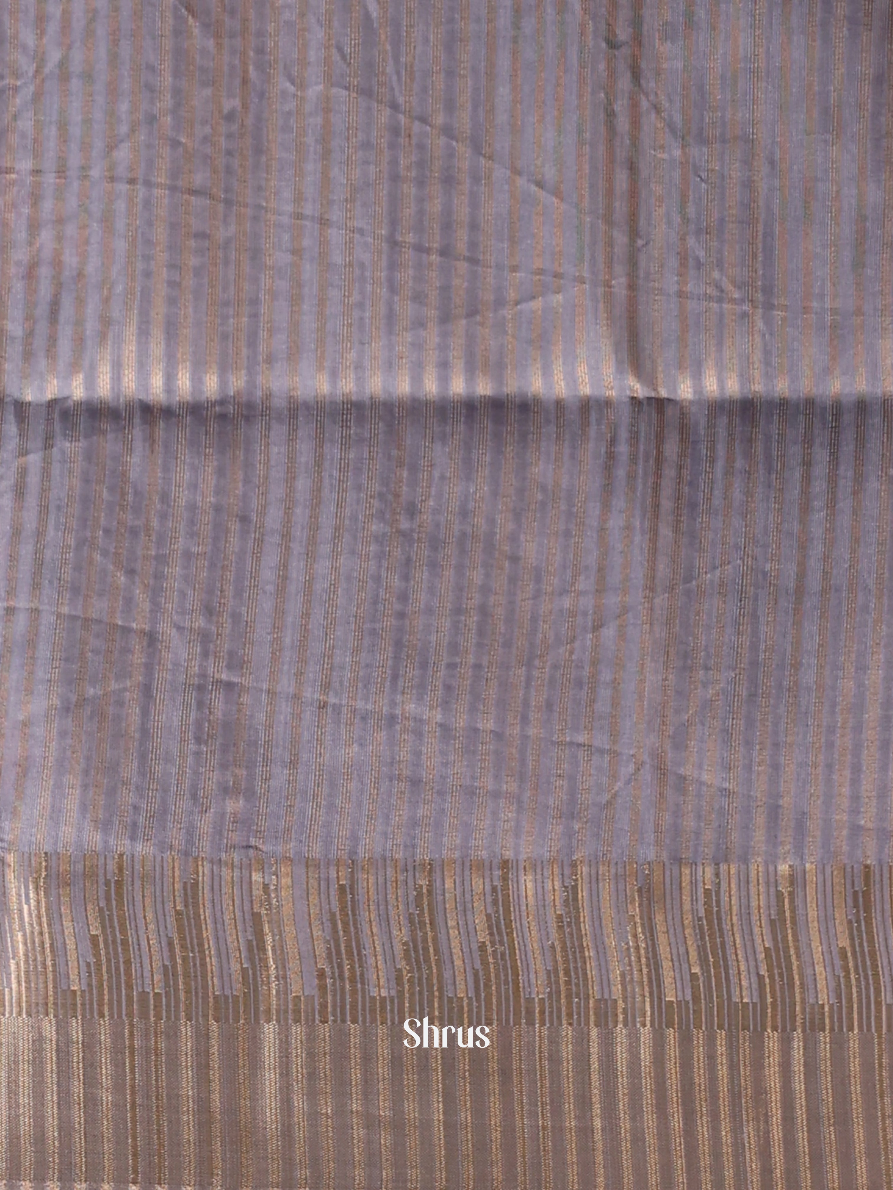 Grey - Semi Tussar Saree - Shop on Shrus.com