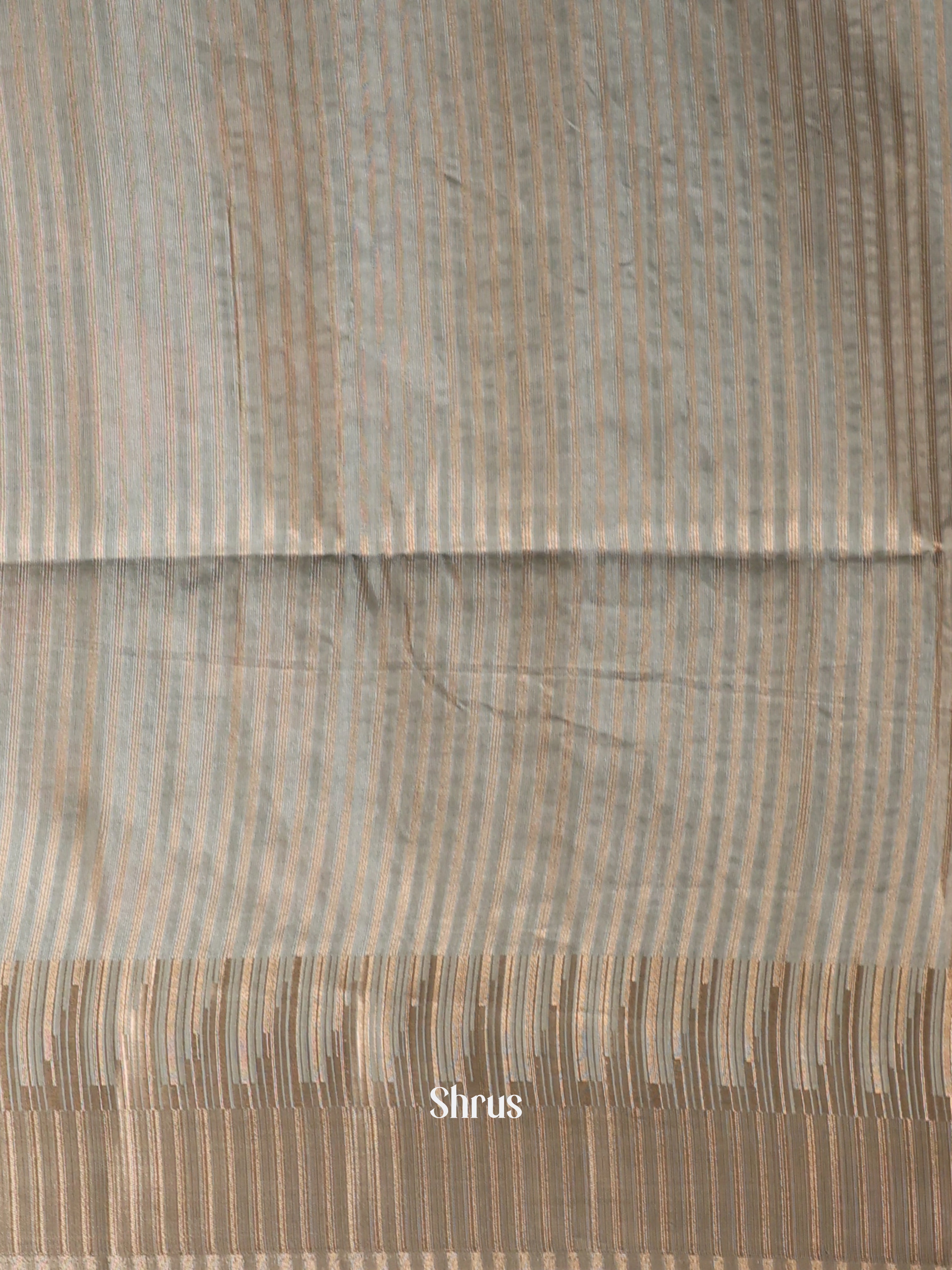 Grey - Semi Tussar Saree - Shop on Shrus.com