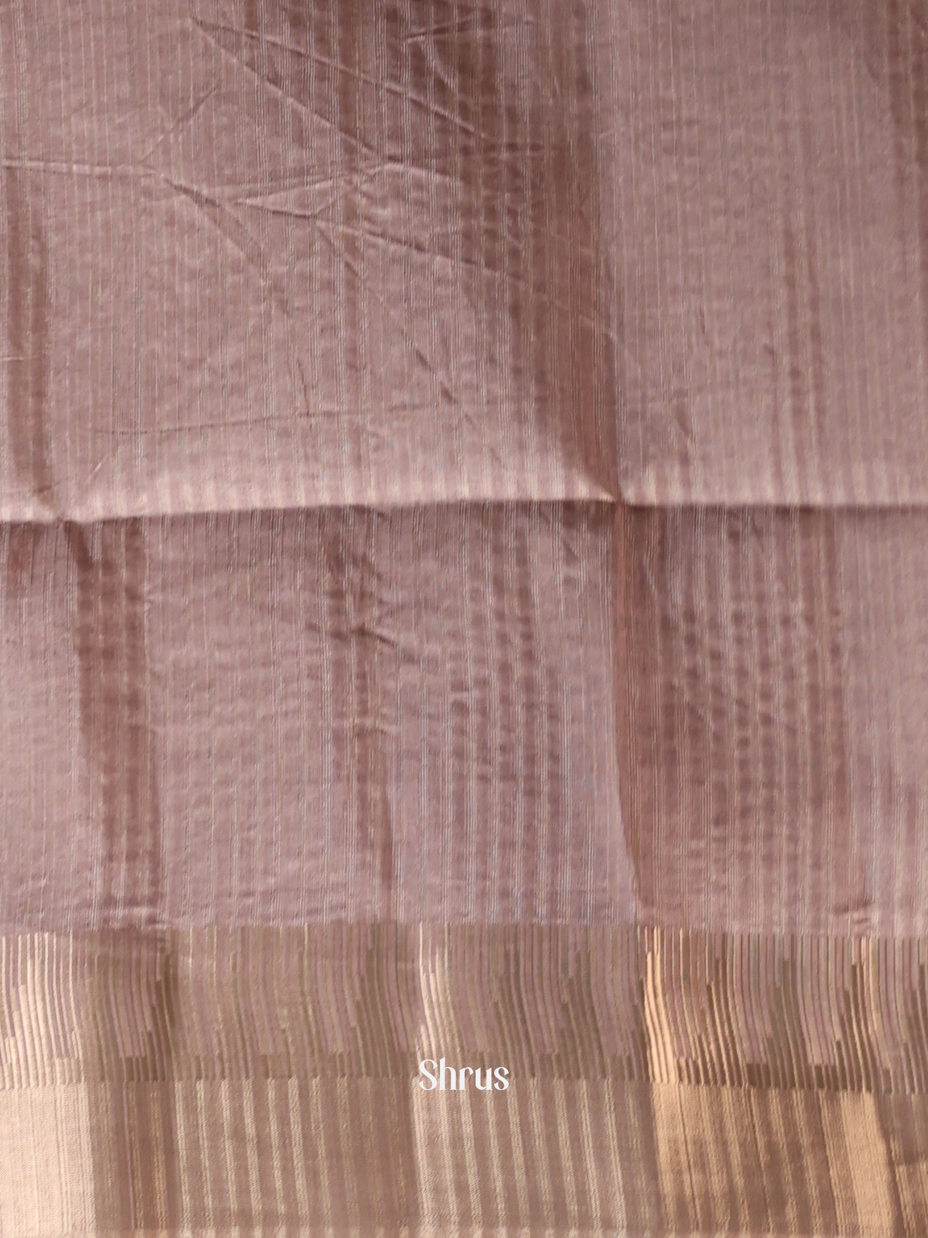 Dusty Brown- Semi Tussar Saree - Shop on Shrus.com