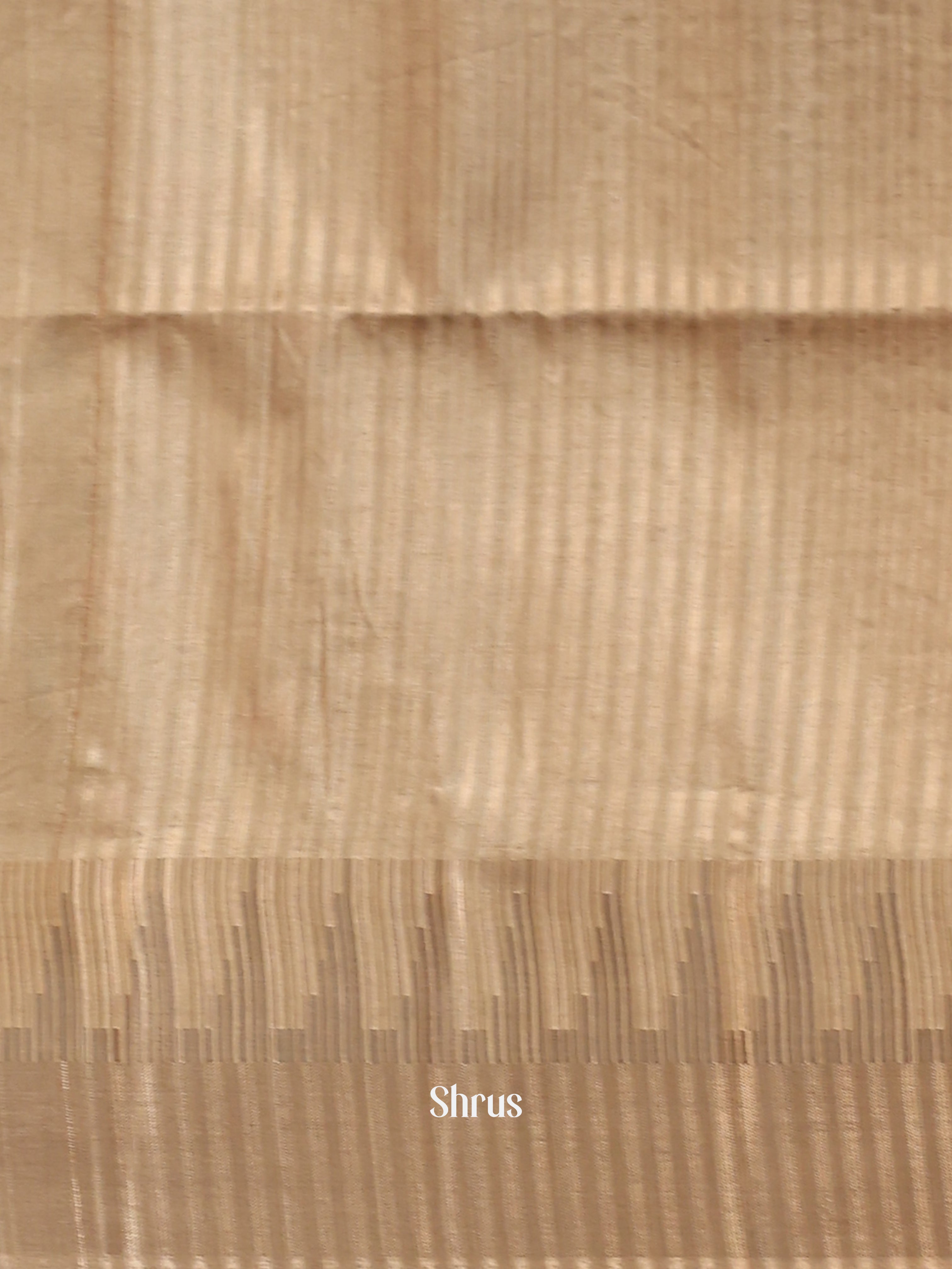 Beige - Semi Tussar Saree - Shop on Shrus.com