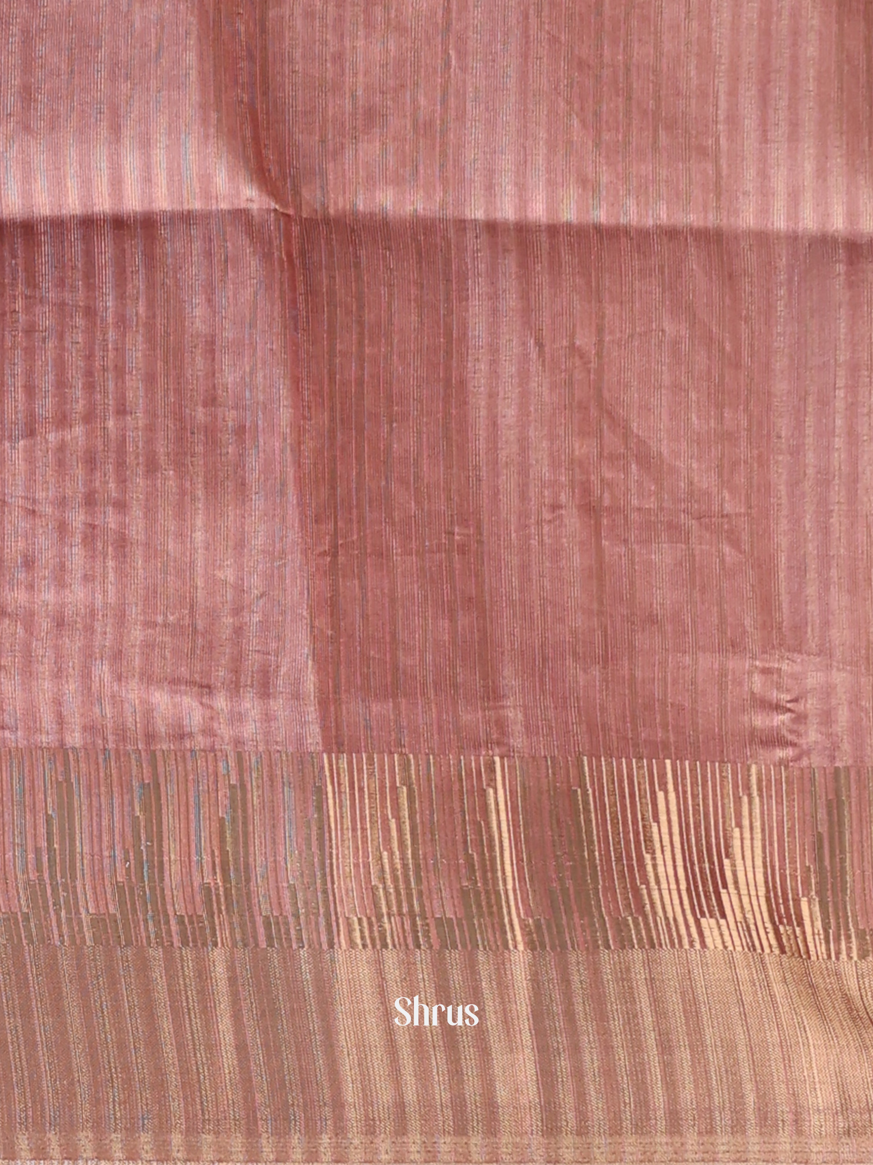 Pink - Semi Tussar Saree - Shop on Shrus.com