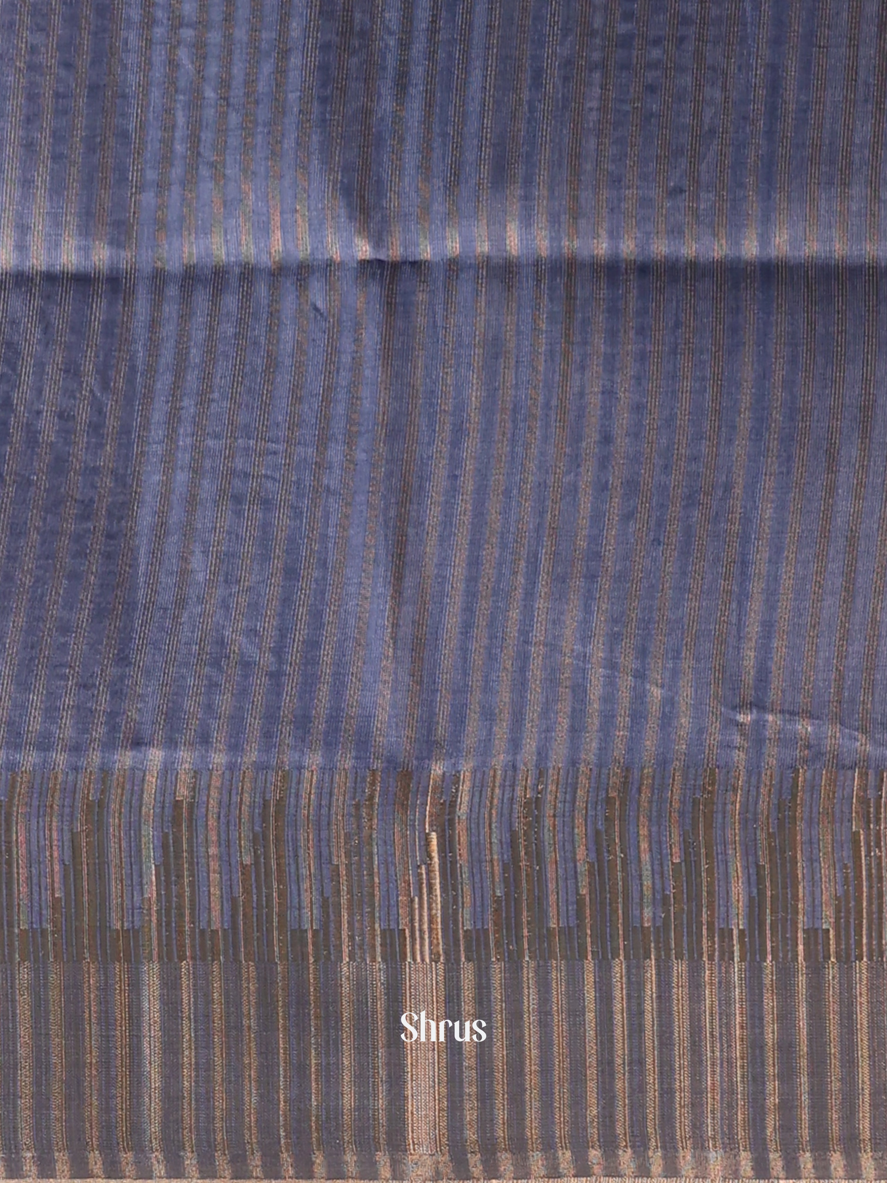 Blue - Semi Tussar Saree - Shop on Shrus.com