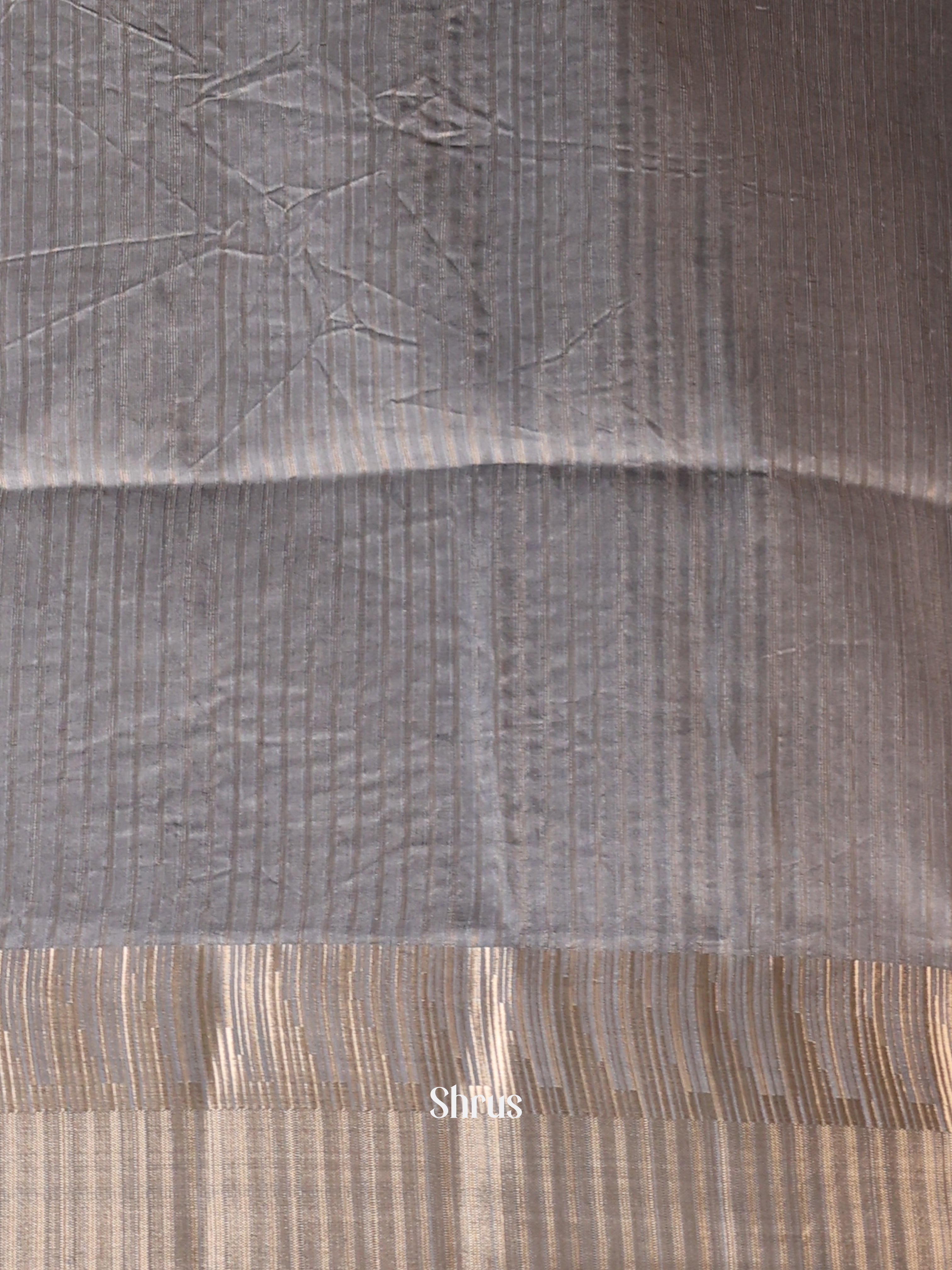 Grey - Semi Tussar Saree - Shop on Shrus.com