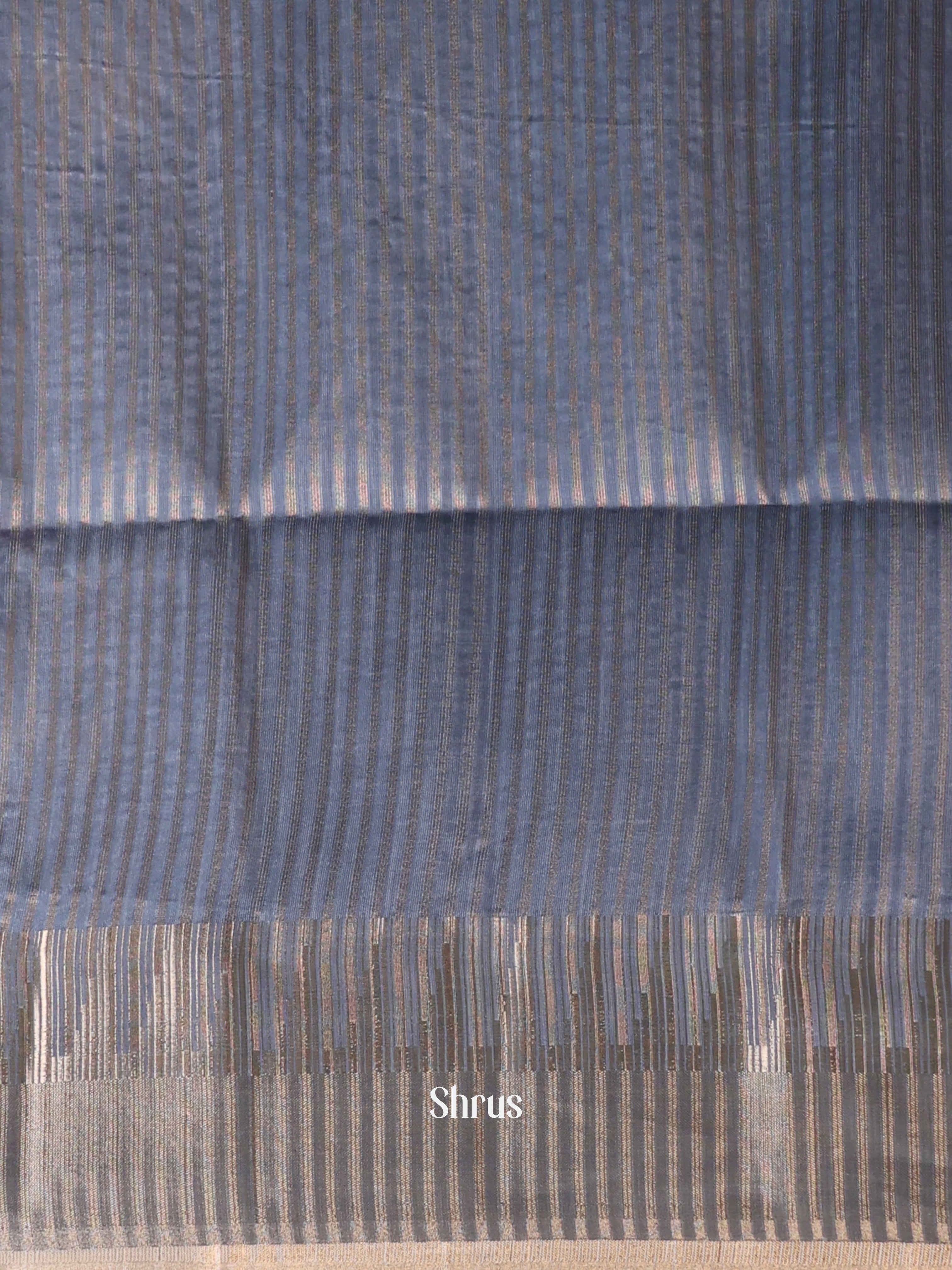 Blue - Semi Tussar Saree - Shop on Shrus.com