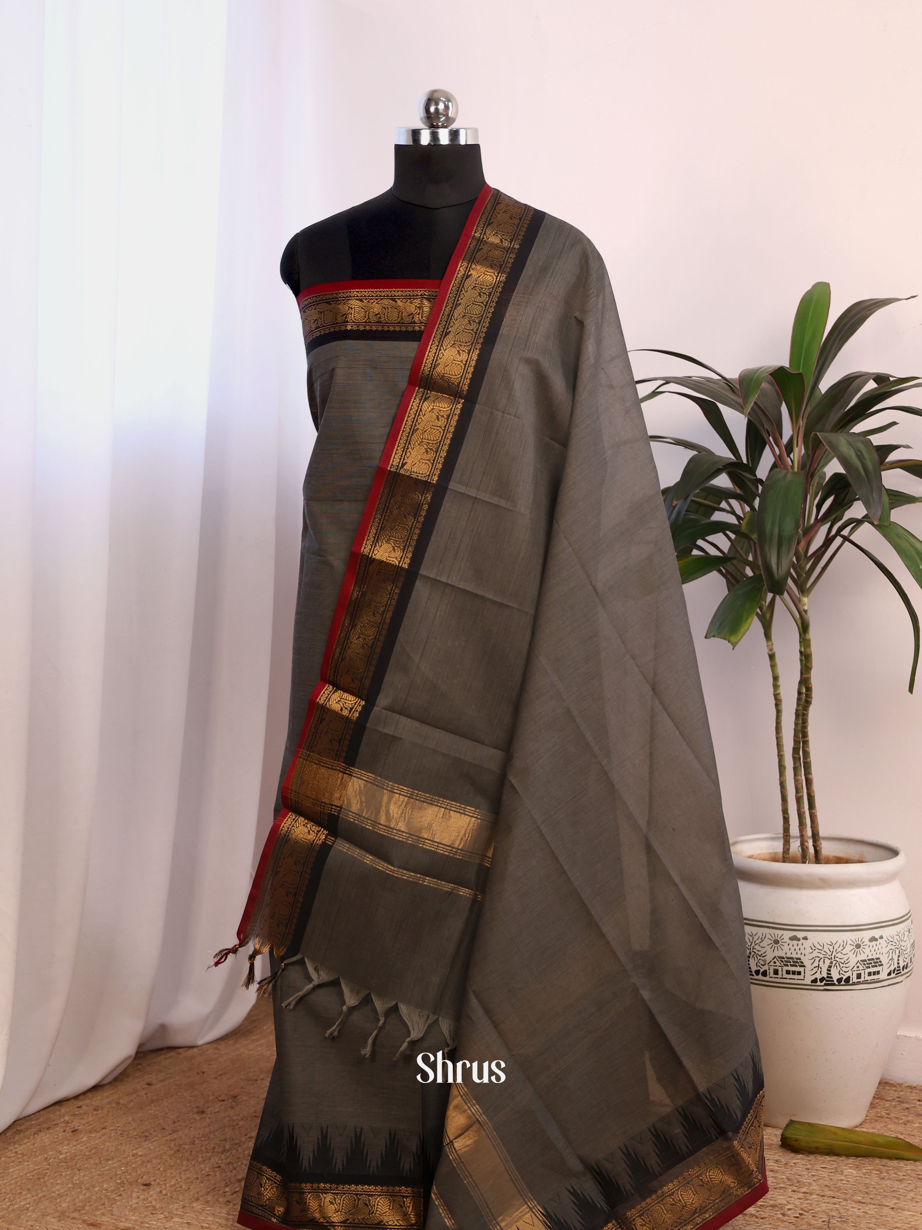 CJS25160 - chettinad top & dupatta combo - Shop on Shrus.com