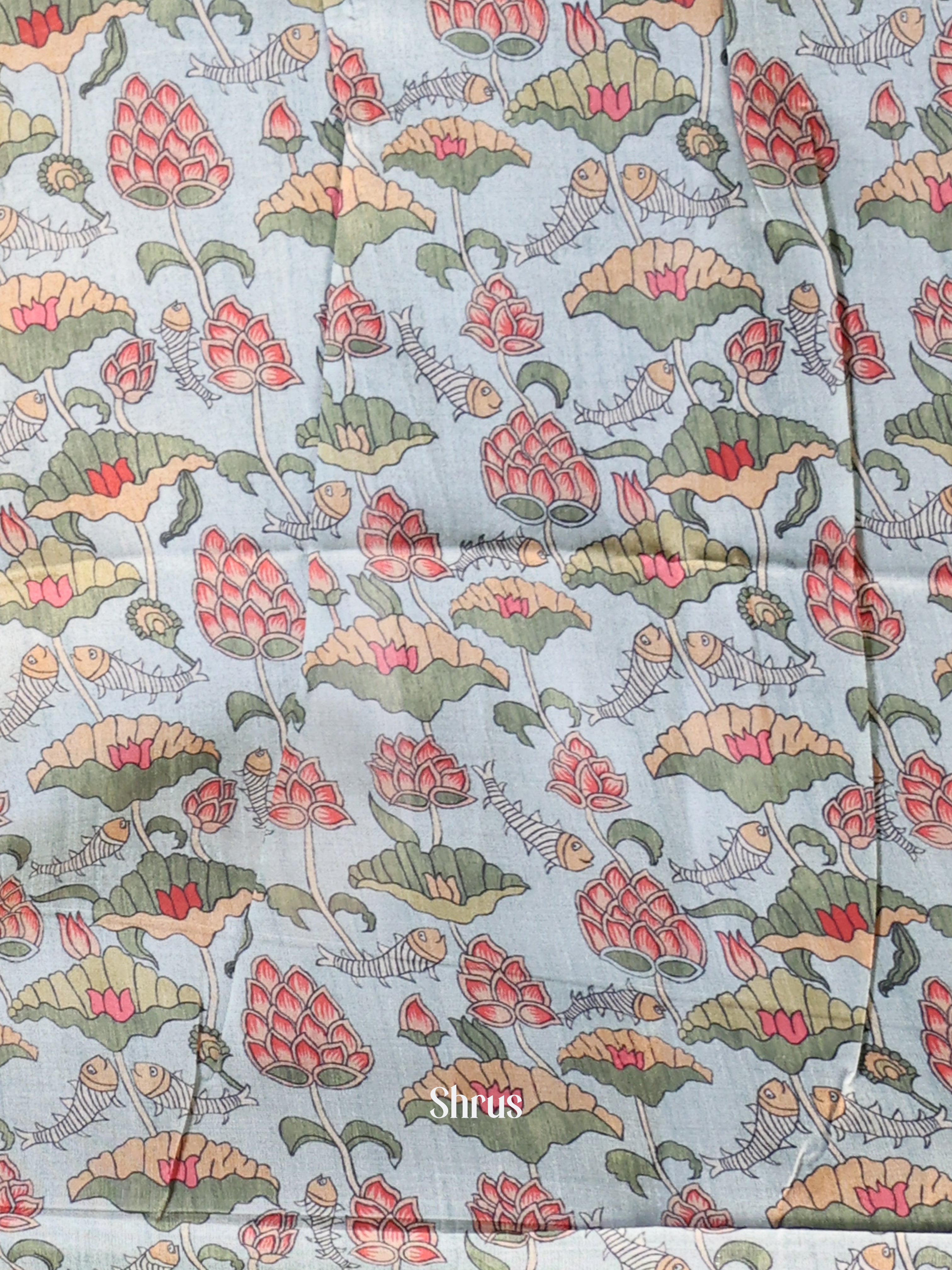 Blue & Lite Blue- Champa semitussar Saree - Shop on Shrus.com