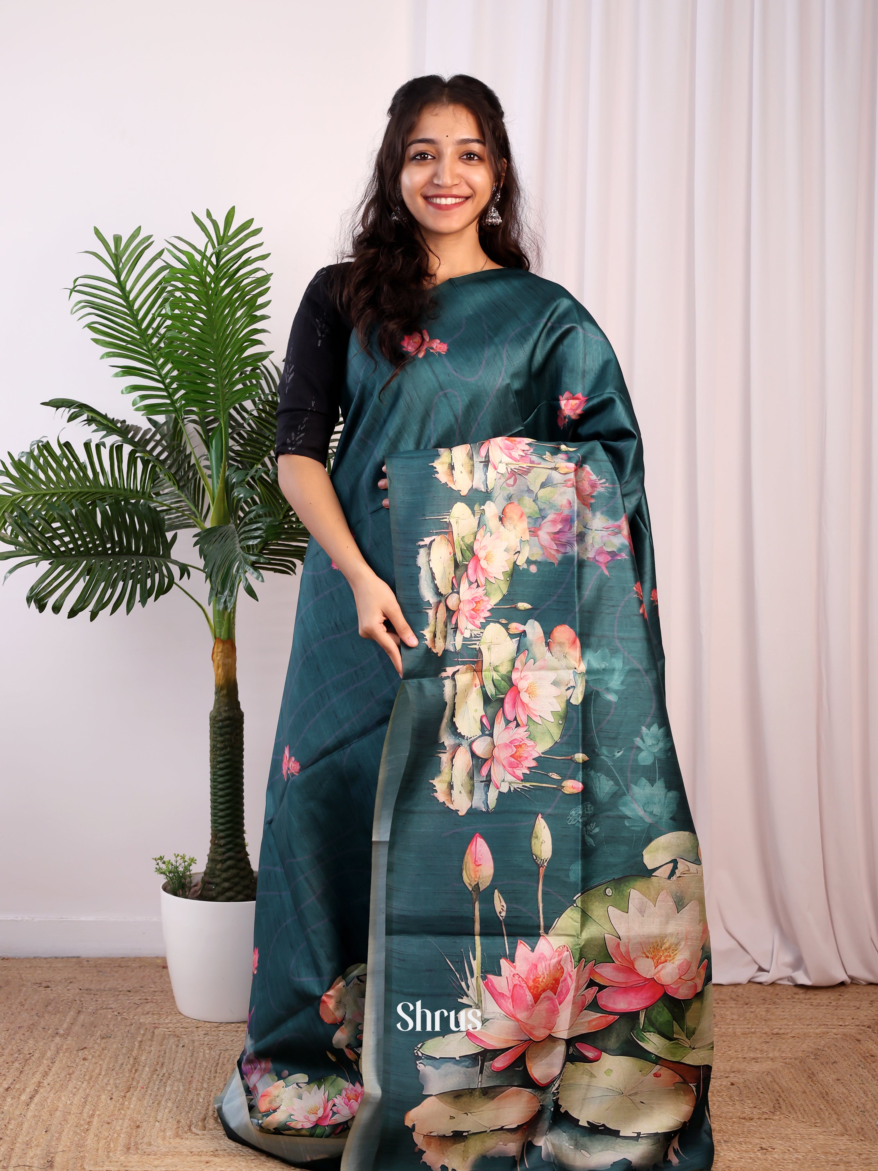 CJS25284 - Champa semitussar Saree - Shop on Shrus.com