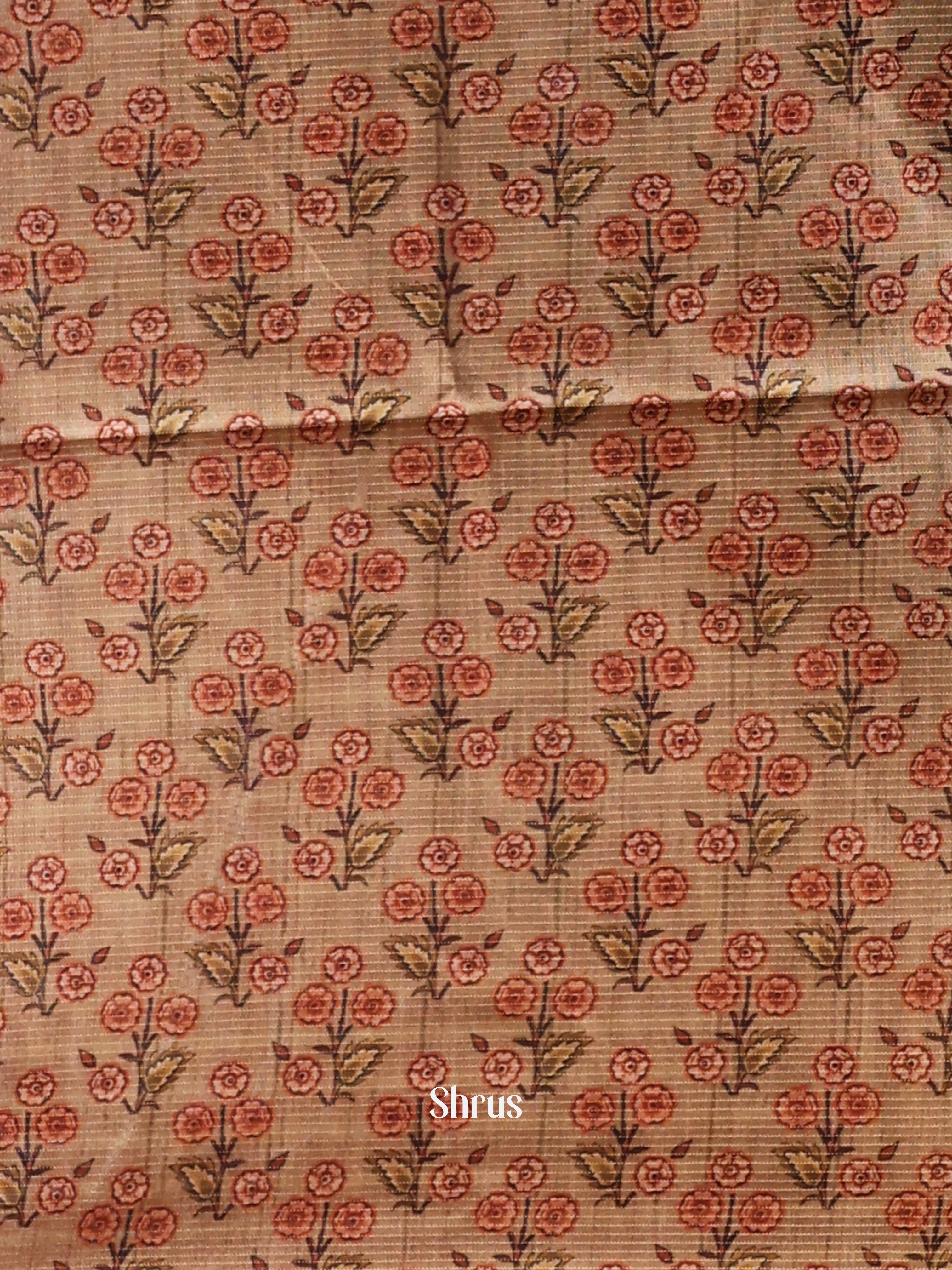 Maroon & Beige - Champa semitussar Saree - Shop on Shrus.com