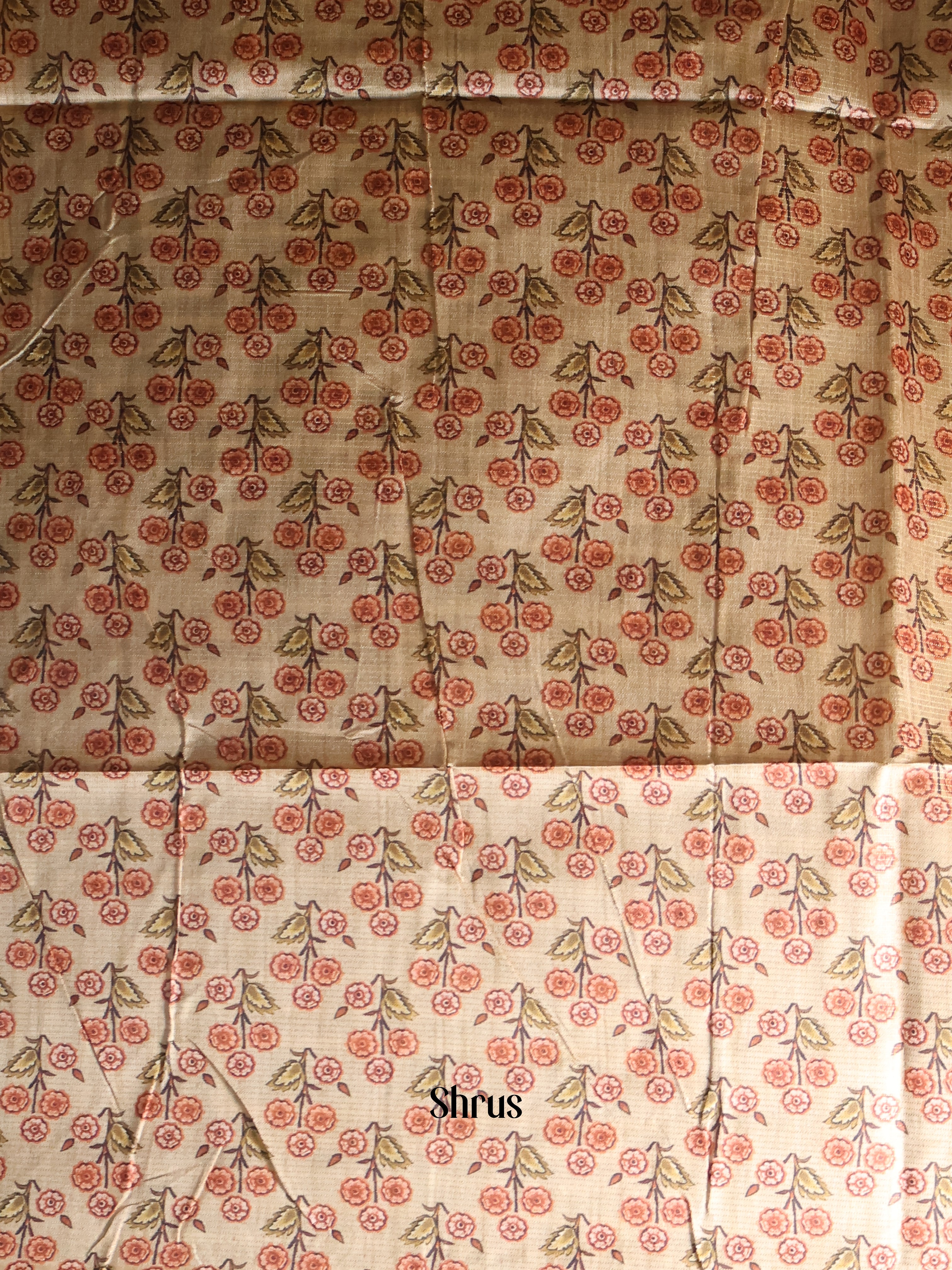 Blue & Beige - Champa semitussar Saree - Shop on Shrus.com