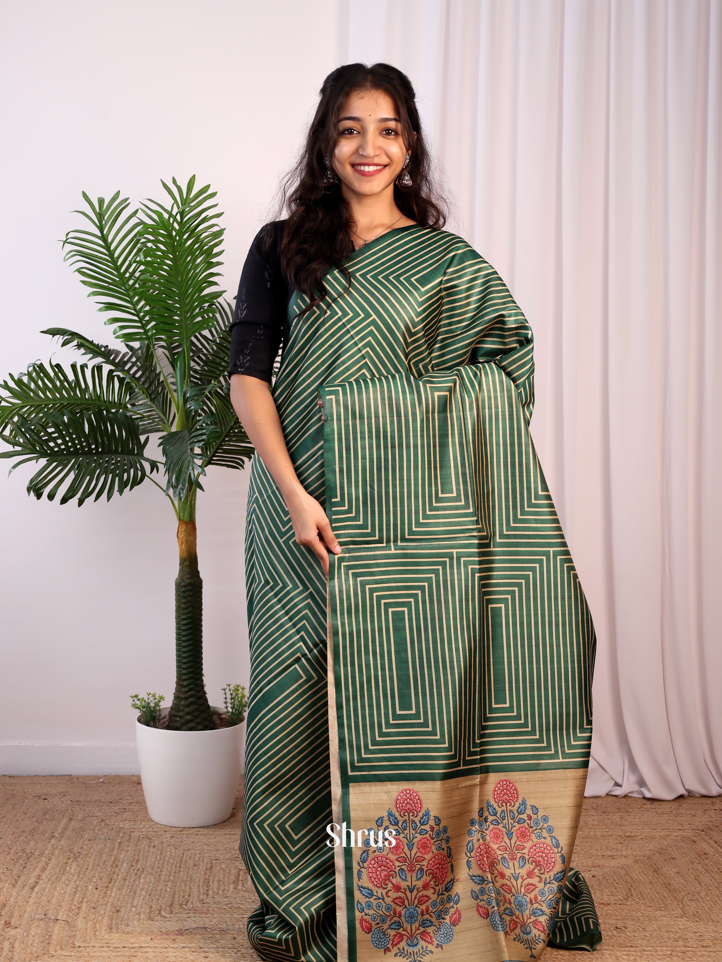 CJS25299 - Champa semitussar Saree - Shop on Shrus.com