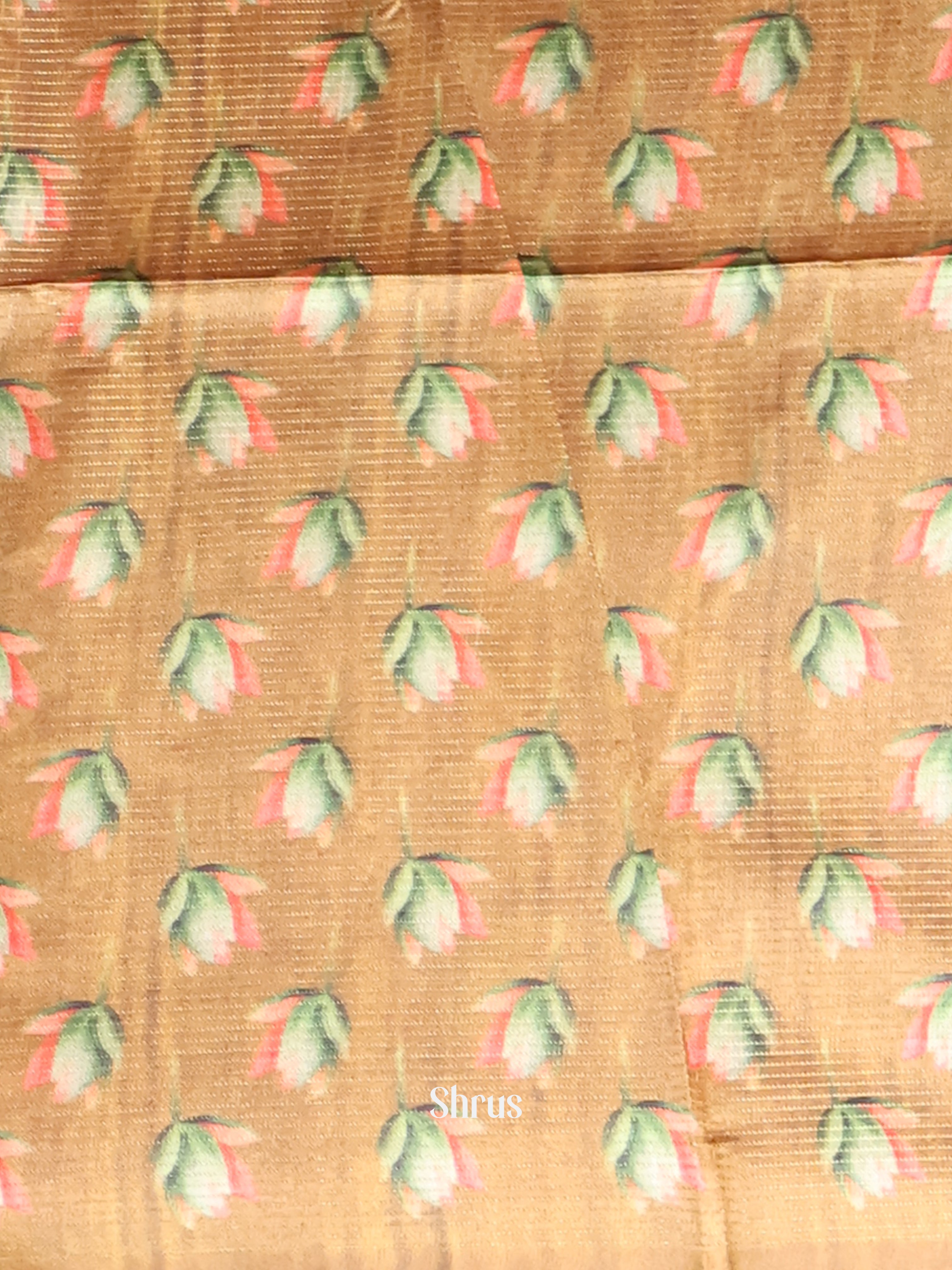 Brown & Beige- Champa semitussar Saree - Shop on Shrus.com