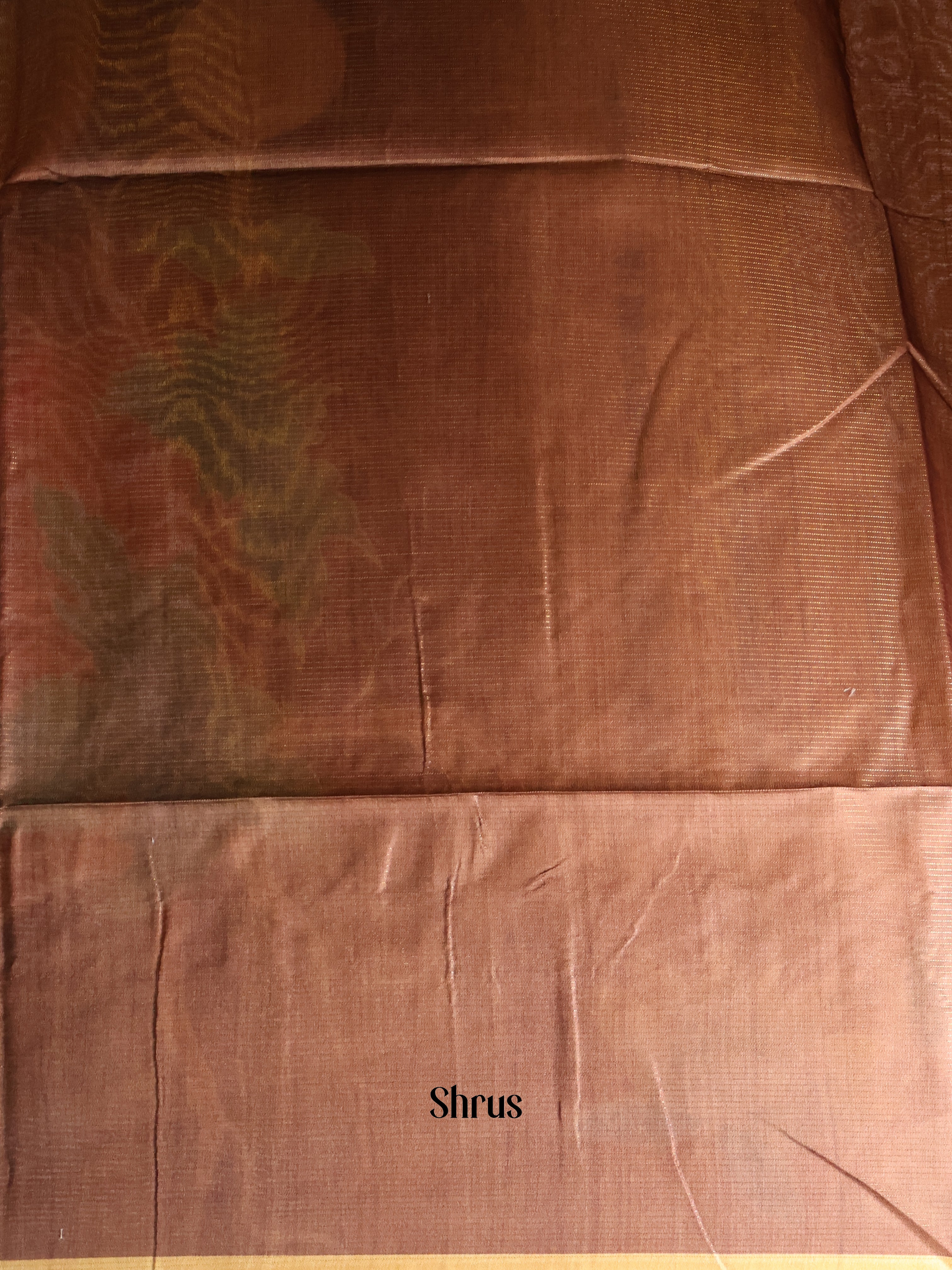 Cream & Brown - Champa semitussar Saree - Shop on Shrus.com